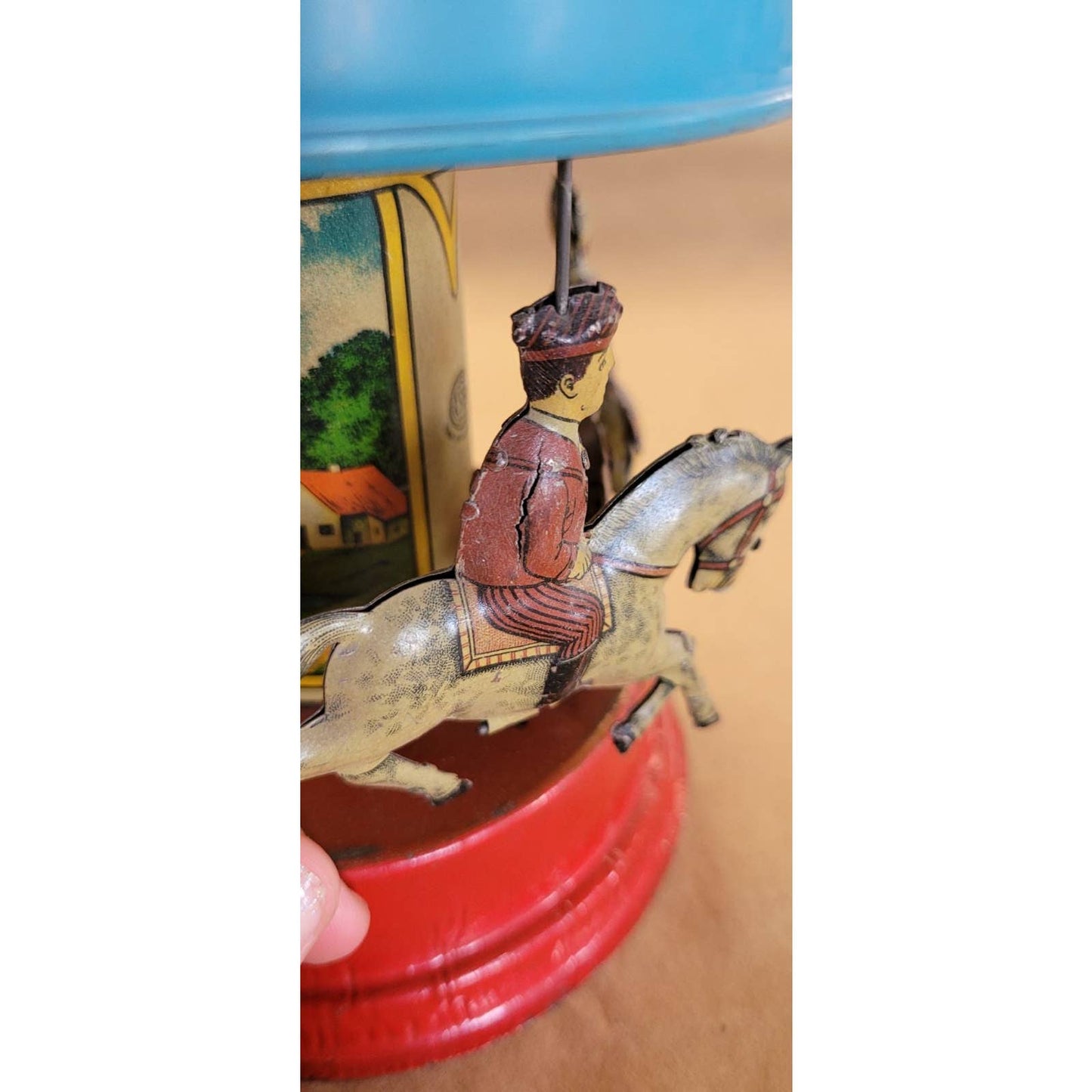 Antique Gunthermann tin toy Carousel