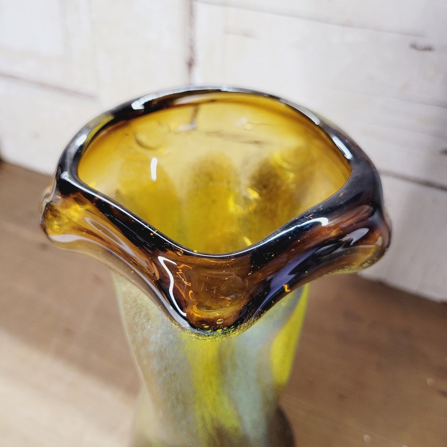 Vintage 1960s Dino Martens Murano Glass Pinched Vase – Aureliano Toso, Italy