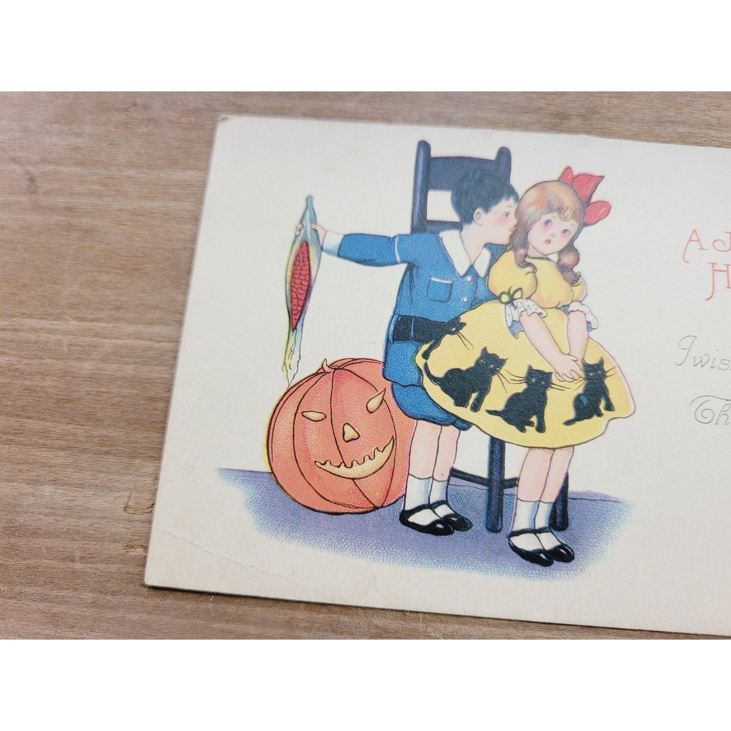 Antique Joyous Halloween Postcard - Chromolith