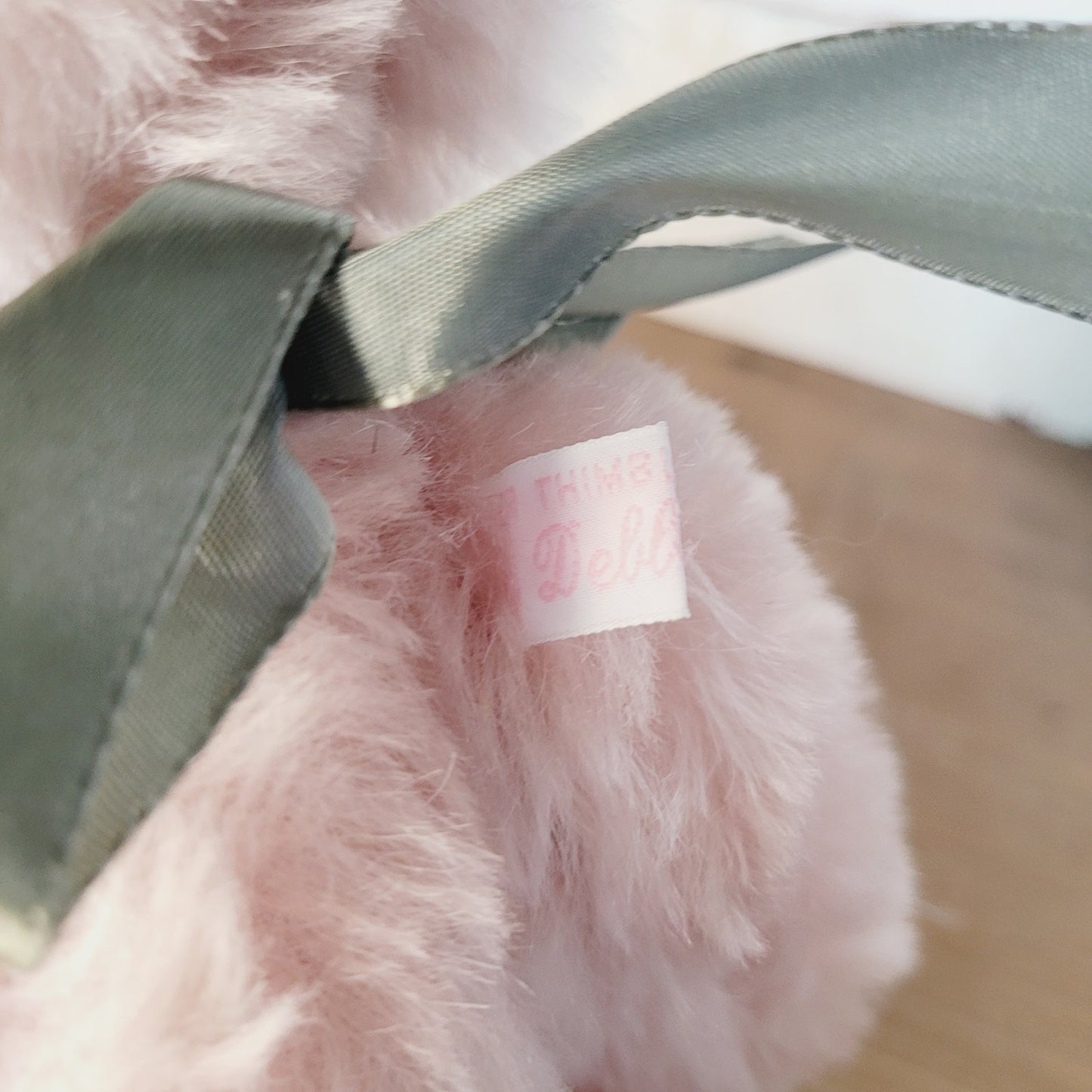 Handmade Light Pink Mohair Teddy Bear, Silver Thimble Creations – 10.5”