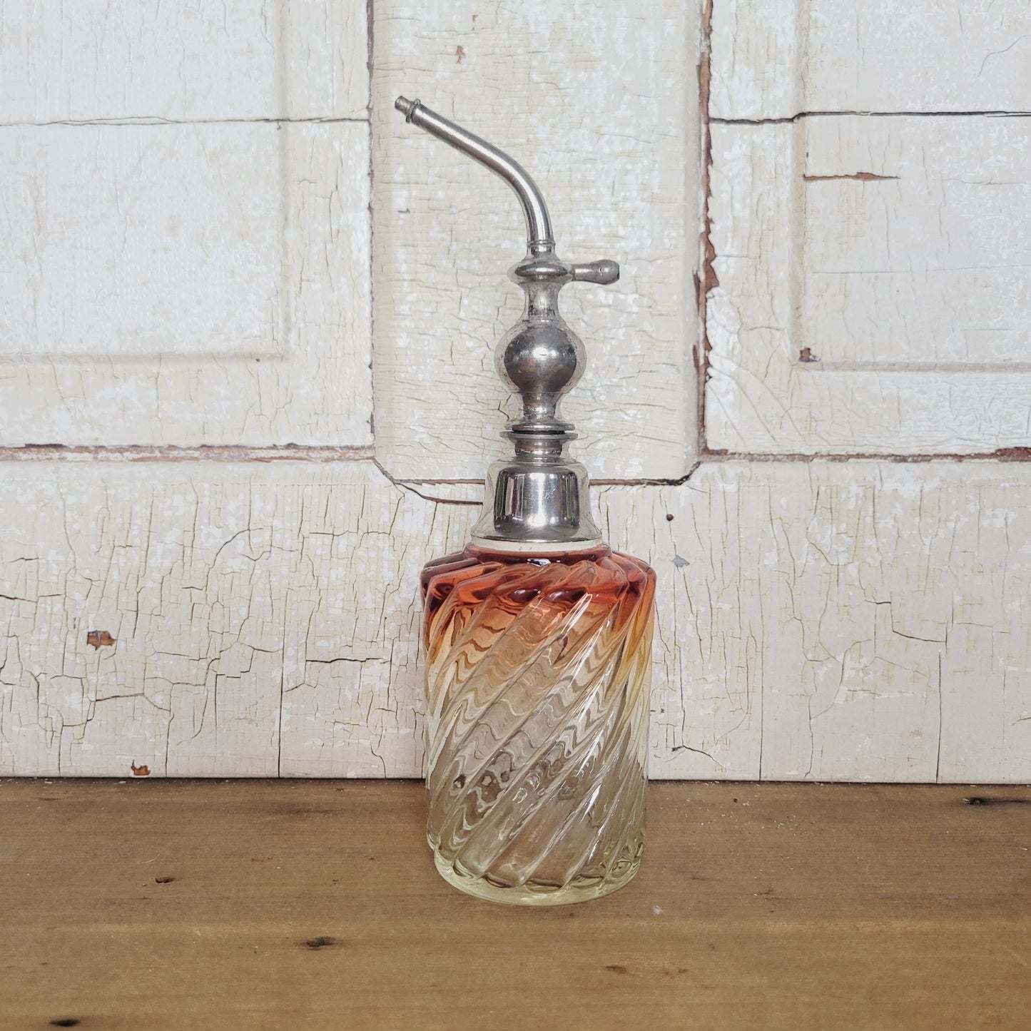 Baccarat Rose Tiente Bambous Swirl Atomizer & perfume bottle~Made in France~1875