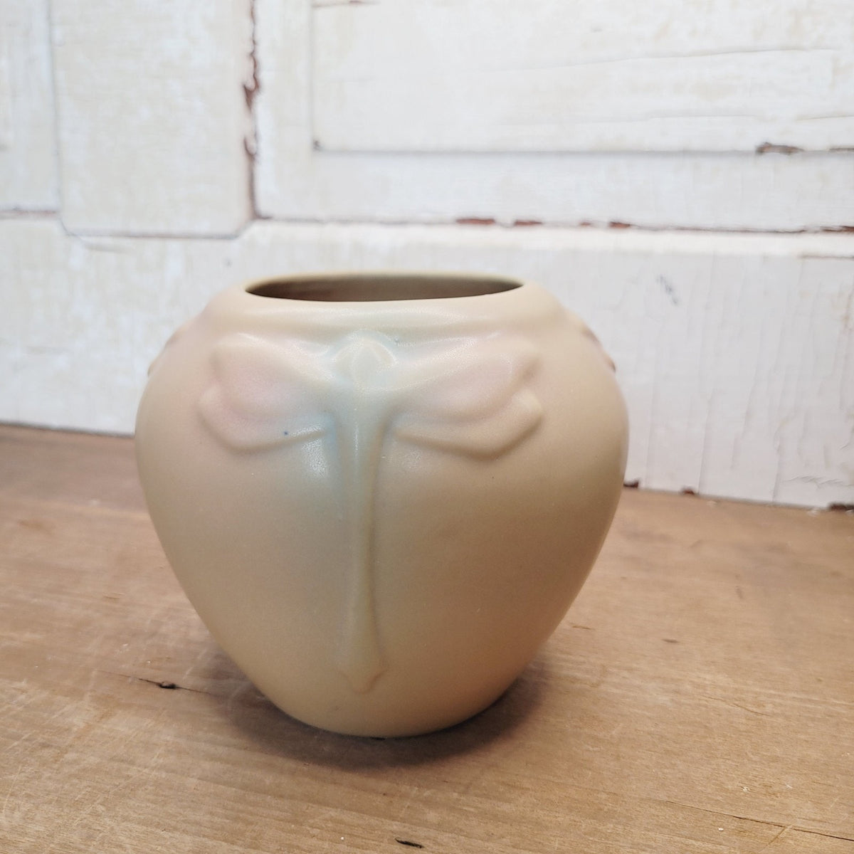 Van Briggle Pottery Dragonfly Vase Matte Glaze Colorado Springs 4.5 In