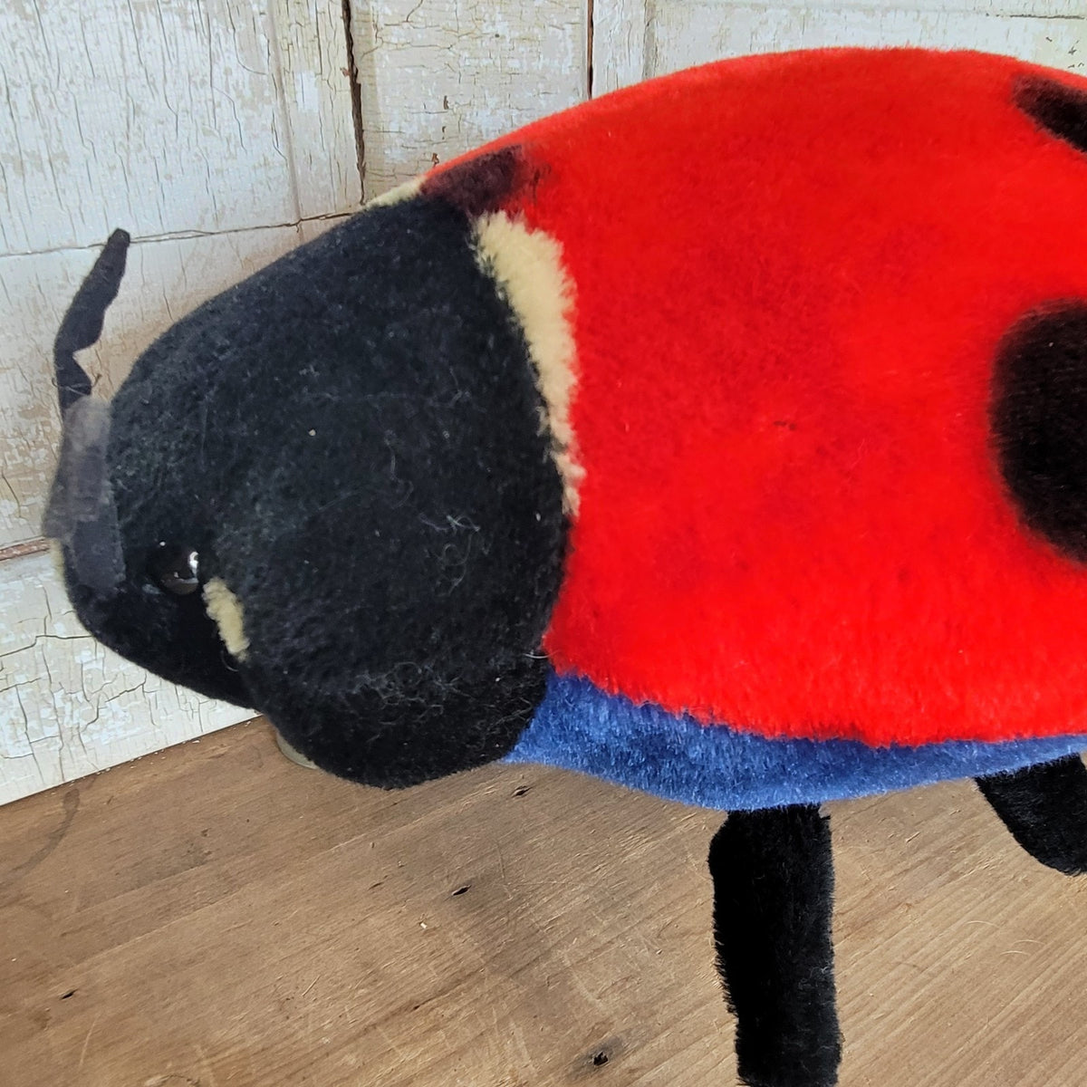Vintage Steiff Ladybug Footstool Ottoman Mohair Plush Mid Century 1960s #2330
