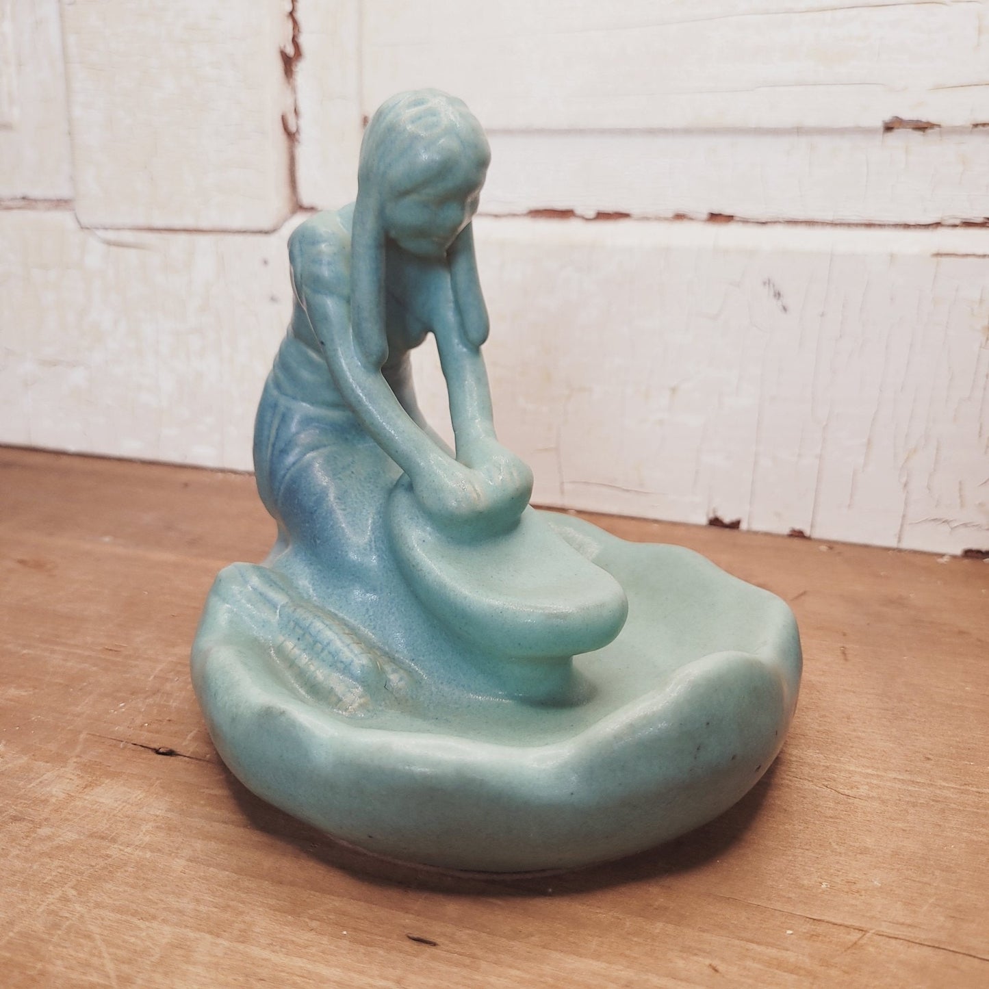 Van Briggle Pottery Indian Corn Maiden Figurine Blue/Turquoise Colorado Springs