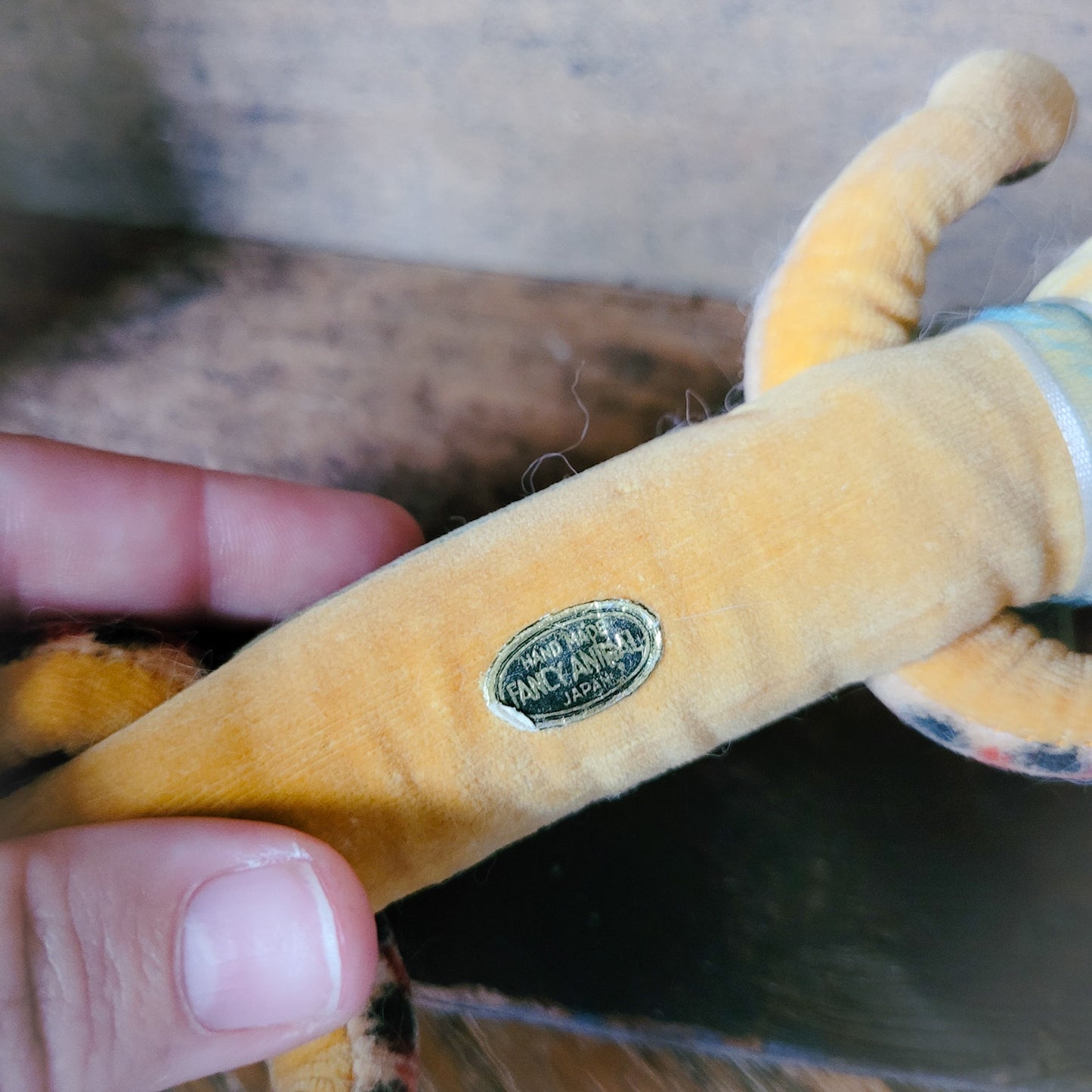 Vintage 1960s Plush Alligator, Japan, 9.5” Velveteen Stuffed Animal, Crocodile