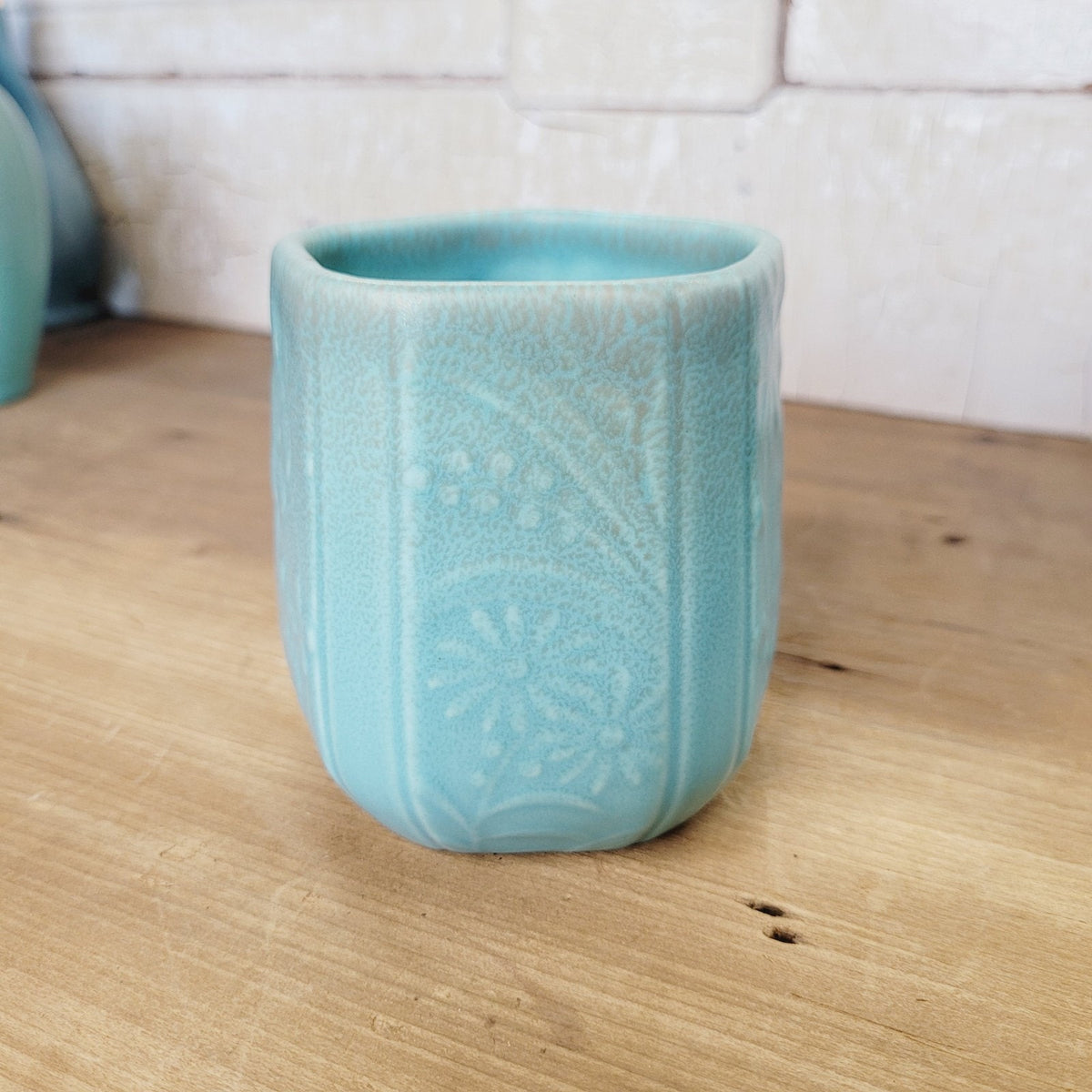 Rookwood Pottery 1930 #6107 Turquoise Blue Matte Botanical Cabinet Vase Arts Cra