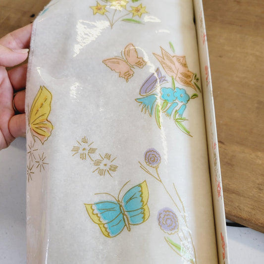 (2) Vtg-1950s Karen Carson Creations Polyfab Scented Drawer Lining Butterflies