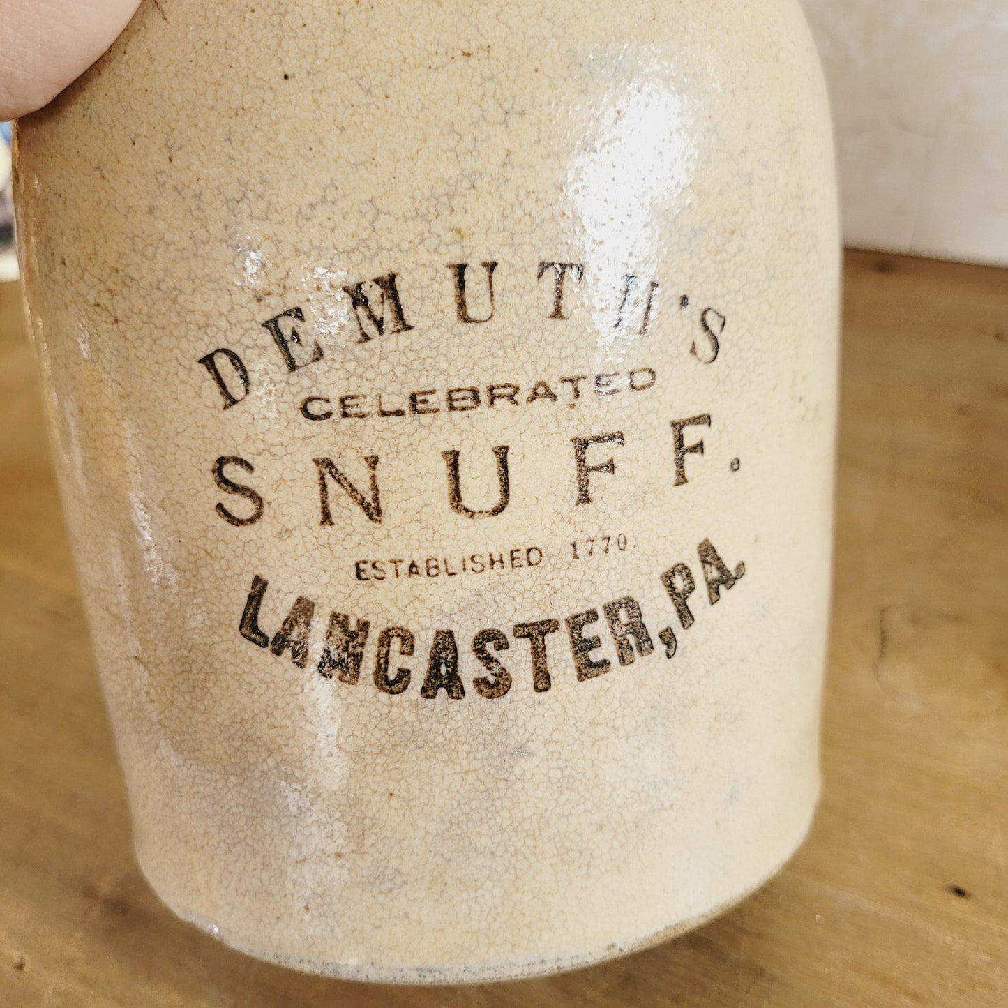 Antique Demuth's Snuff Jar