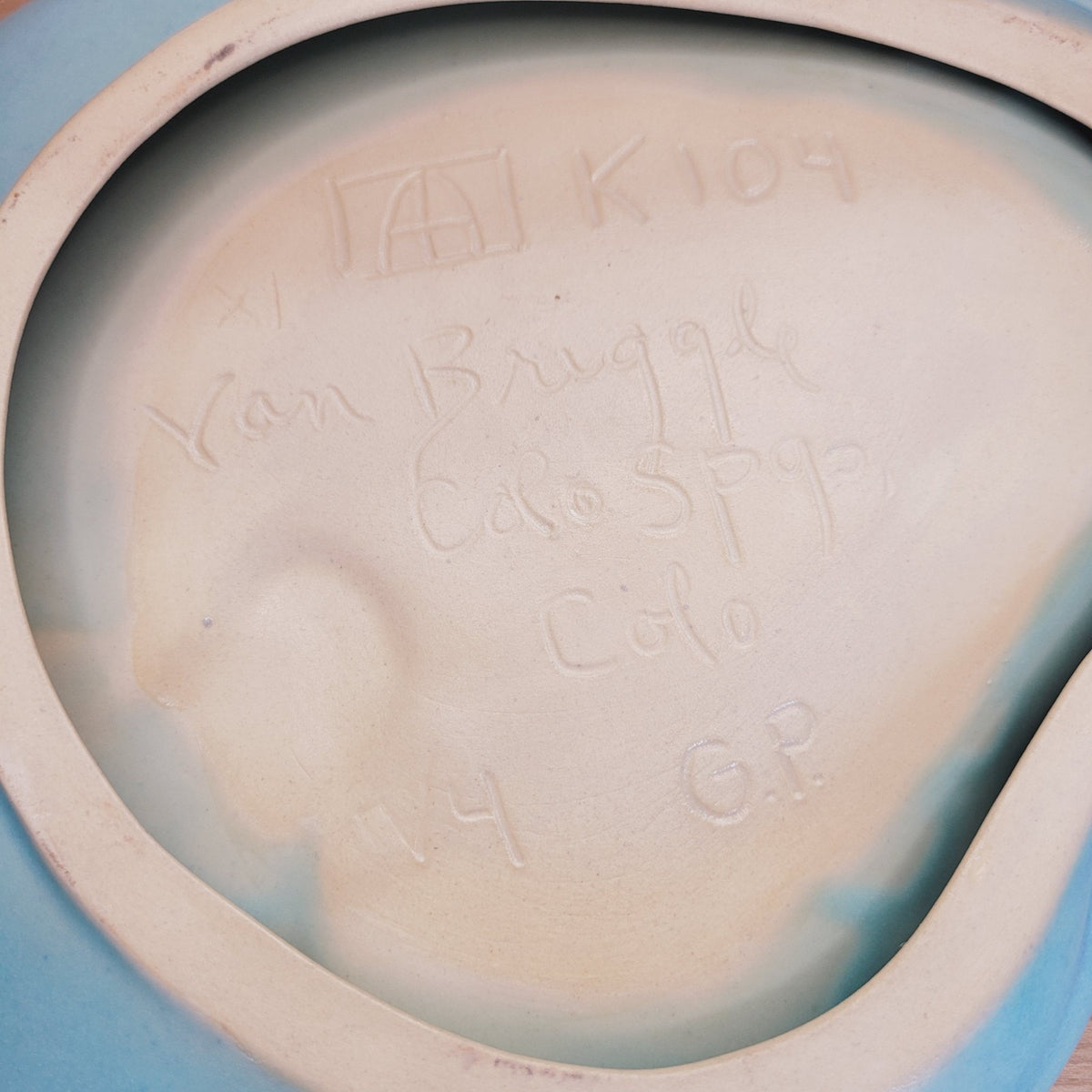 Van Briggle Pottery Mermaid Tray Dish Plate Ming Blue Matte Colorado Springs