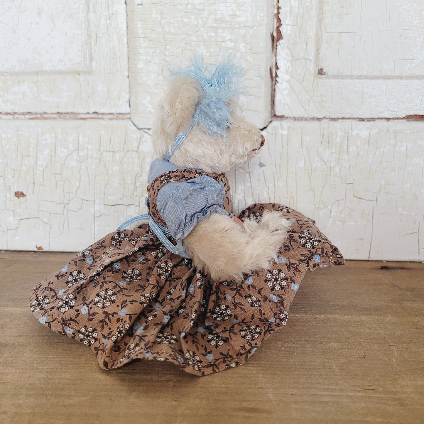 Cranberry Mountain Bears Ivory Mohair Teddy Bear 1990 Muriel Townsend Signed 7”