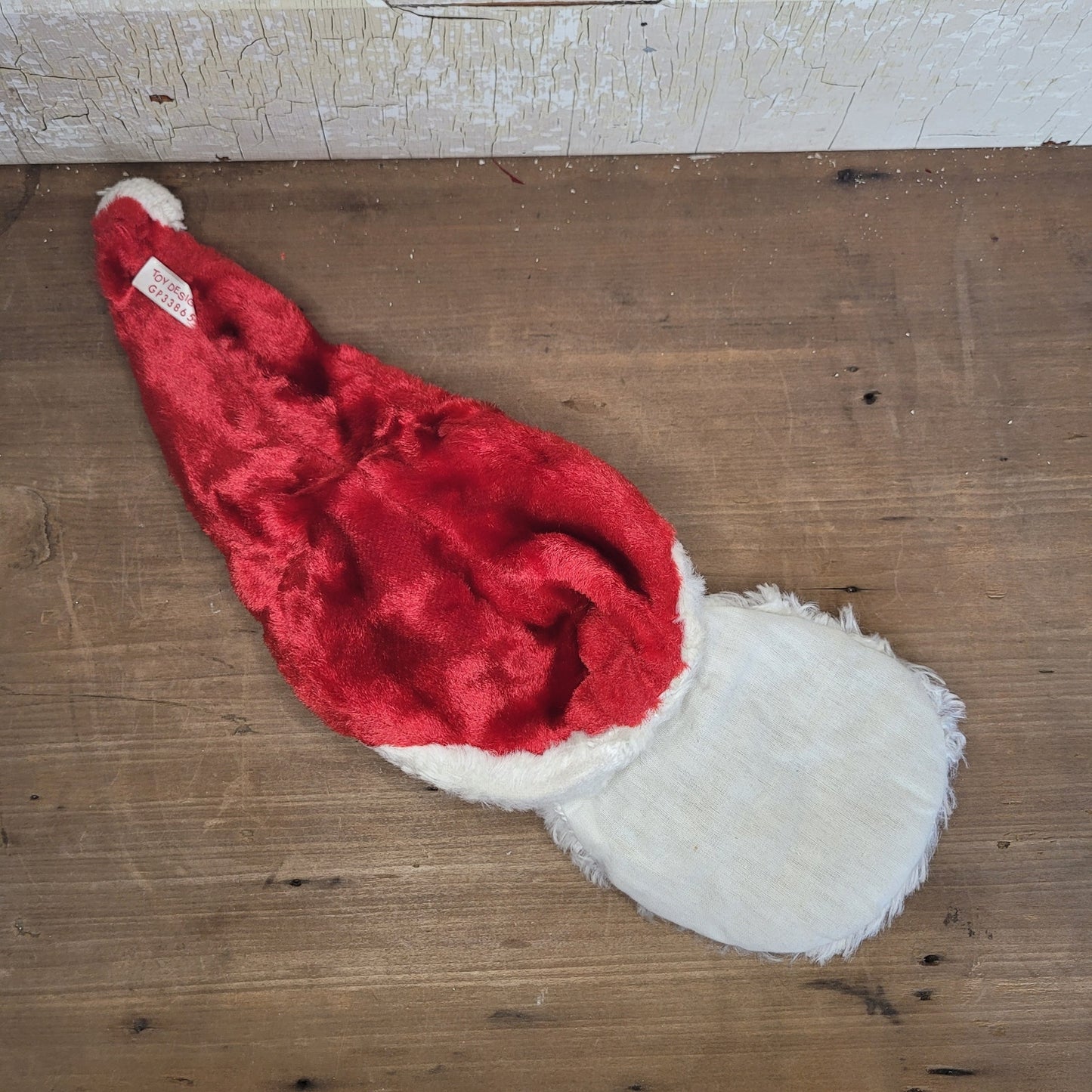 Vintage Bijou Toys Rubber Face Santa Pajama Bag Stocking Mid Century Christmas
