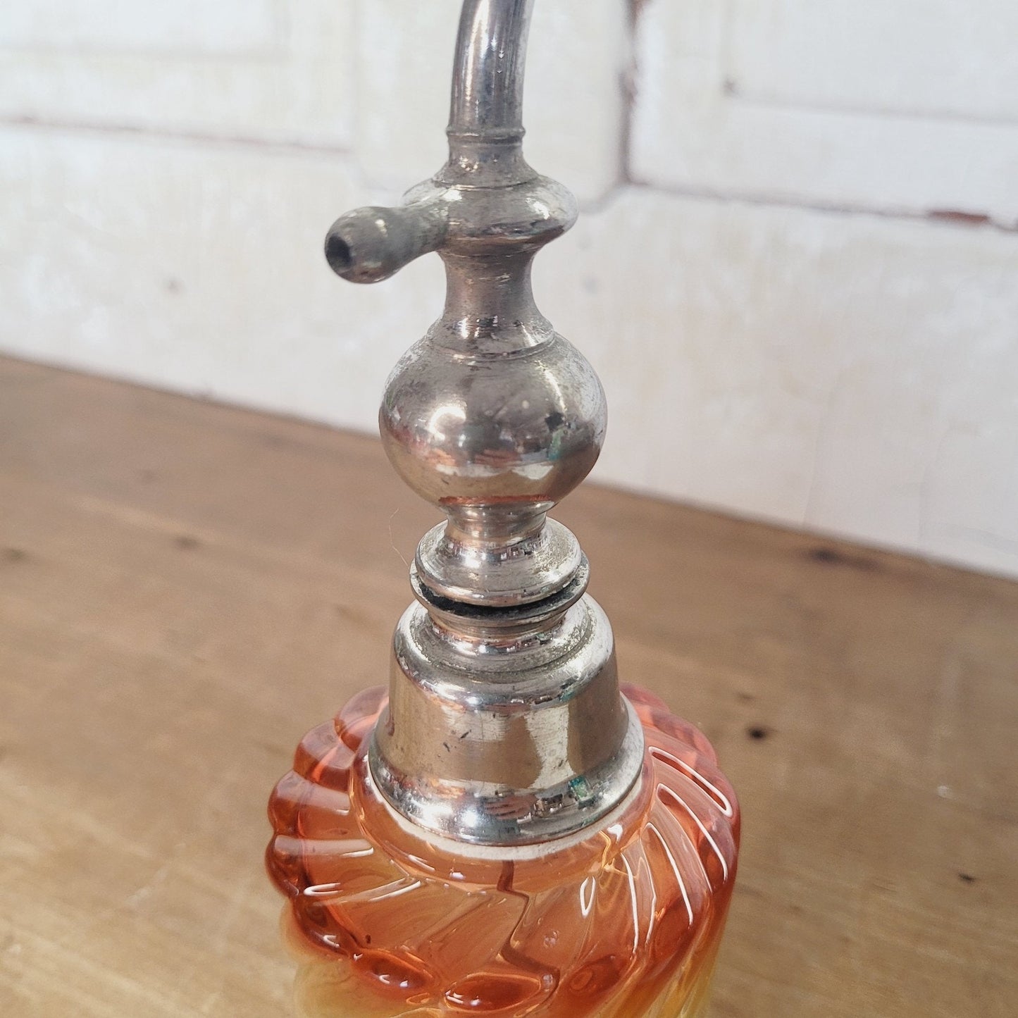 Baccarat Rose Tiente Bambous Swirl Atomizer & perfume bottle~Made in France~1875