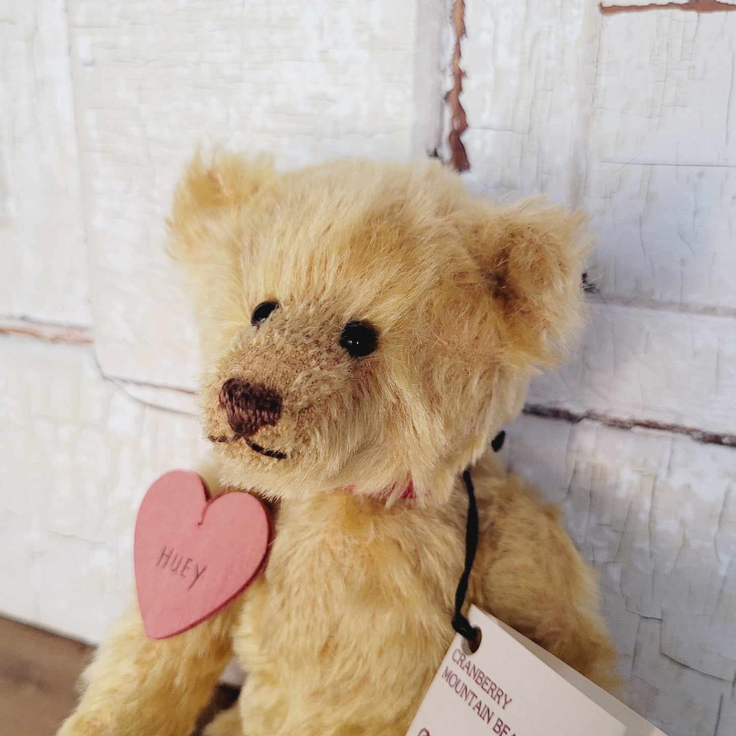 Vintage Cranberry Mountain Bear, "Huey" Mohair Teddy Bear, 10", Muriel Townsend