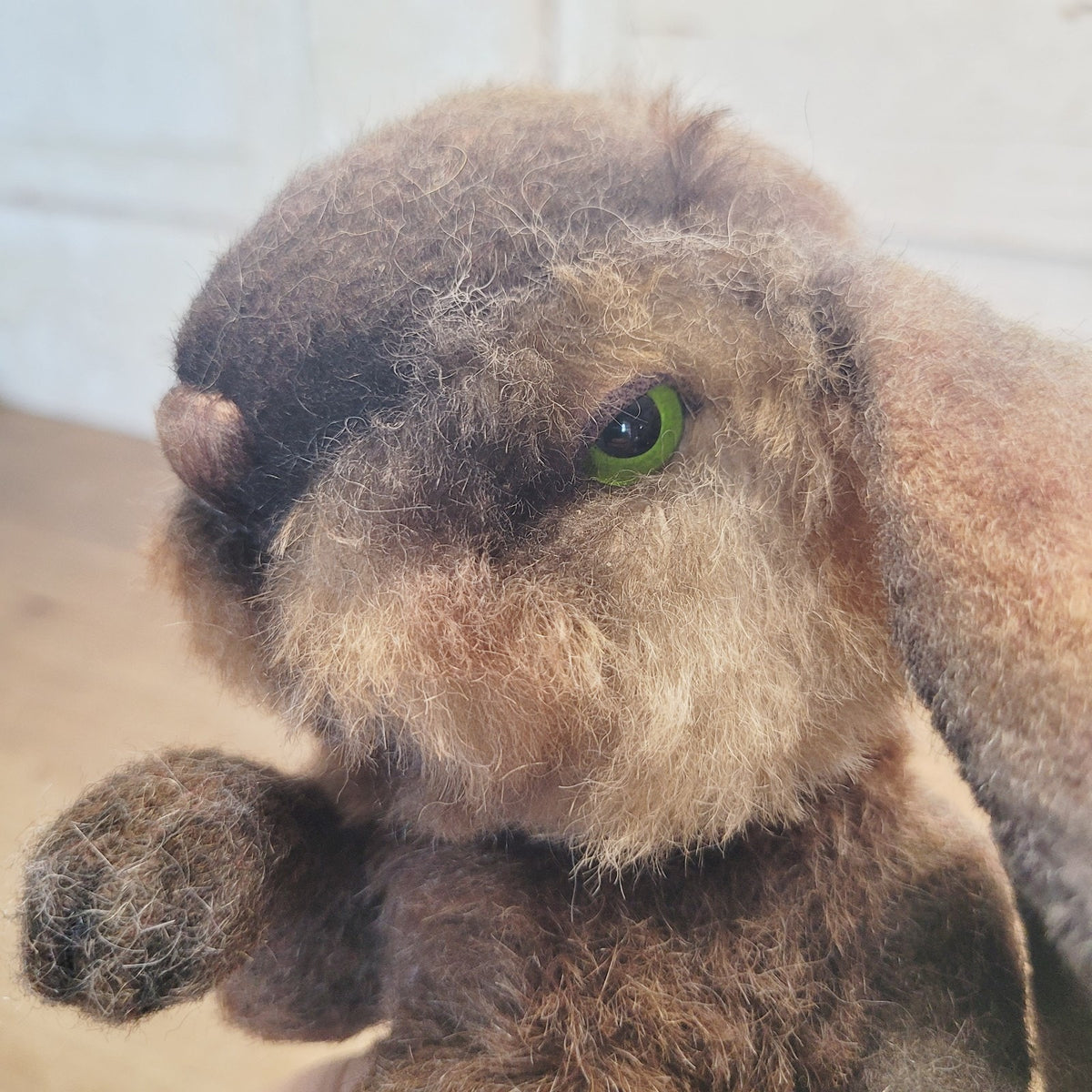 Mary Wimberley OOAK 9" Bumbo Bunny Jointed Artist Alpaca Wool Green Eyes 2004