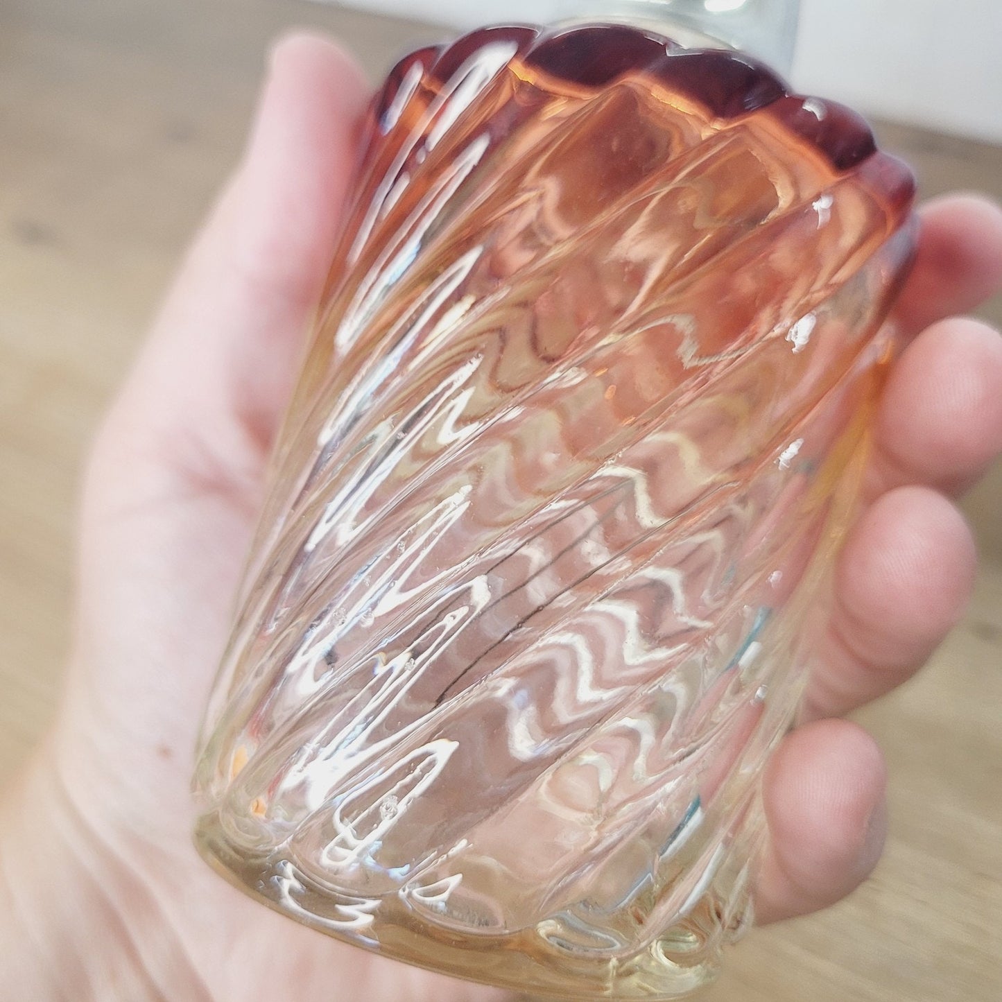 Baccarat Rose Tiente Bambous Swirl Atomizer & perfume bottle~Made in France~1875
