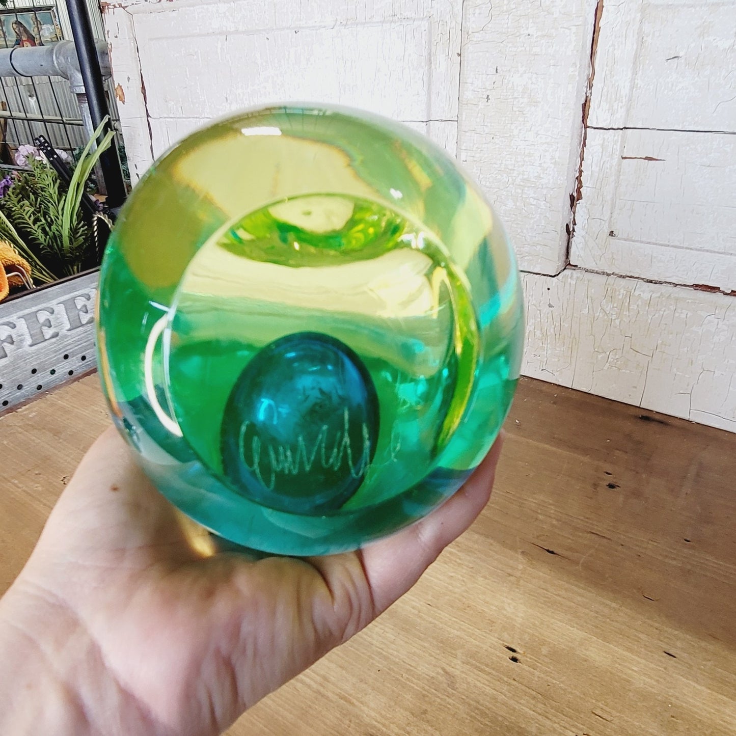 RARE Vintage Murano Cenedese Sommerso Uranium Glass Bird Vase Signed 12.5" MCM