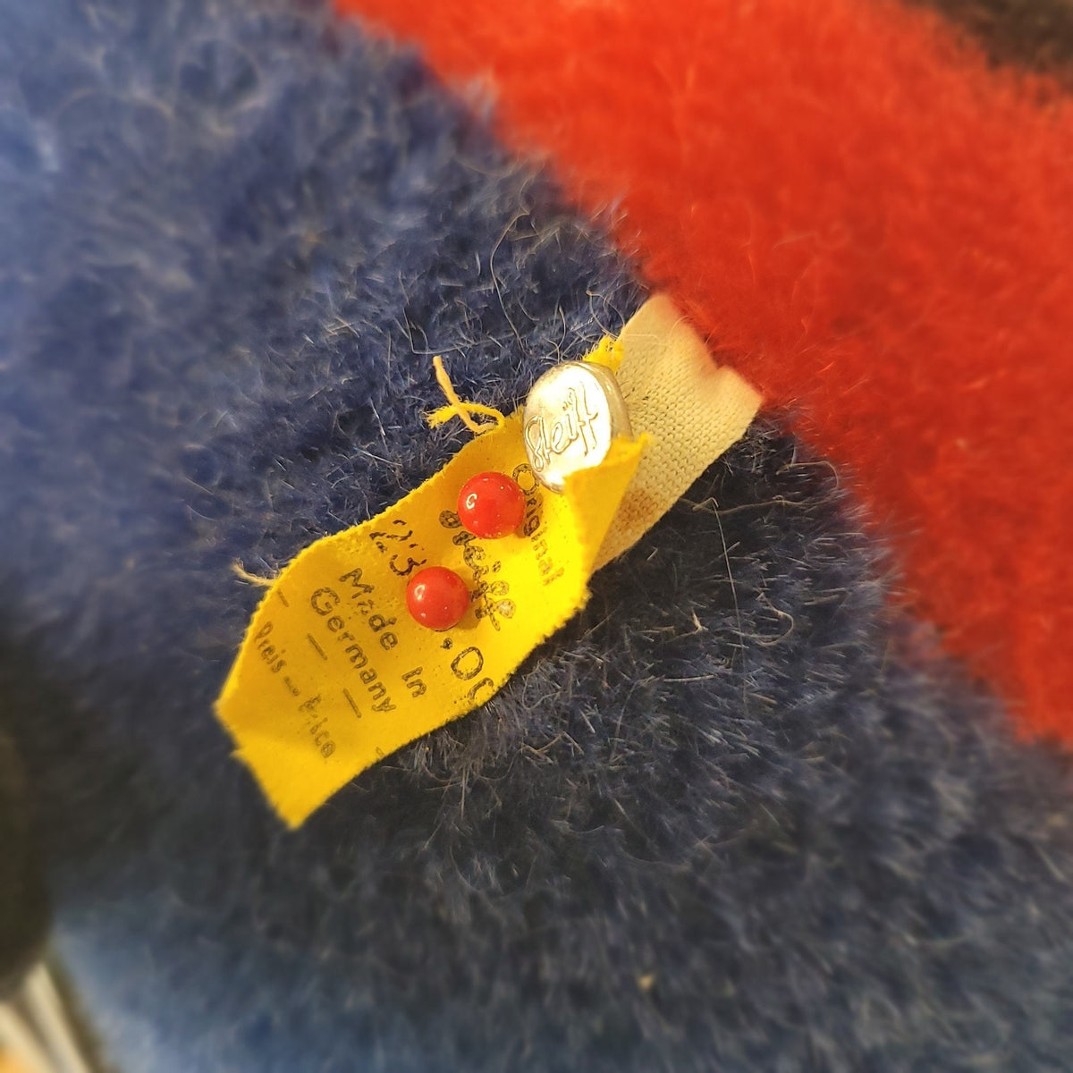 Vintage Steiff Ladybug Footstool Ottoman Mohair Plush Mid Century 1960s #2330