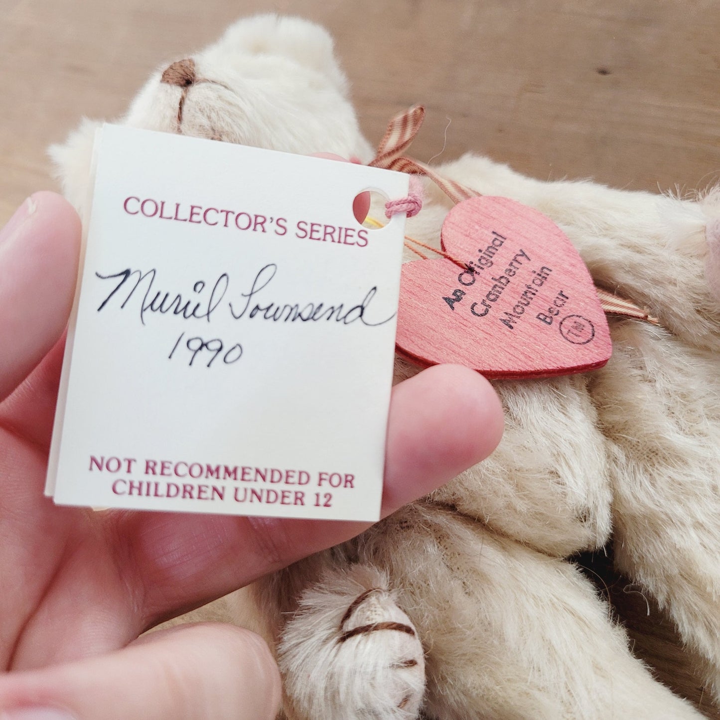 Cranberry Mountain Bear Walter Mohair Teddy Bear 1990 Muriel Townsend 7” Jointed