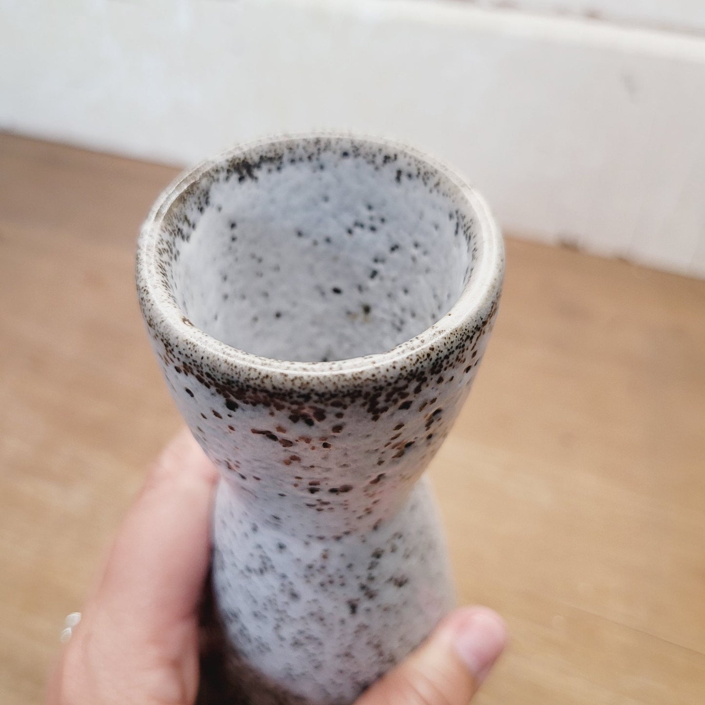 Vintage Pigeon Forge Pottery Vase Speckled Lava Glaze MCM Tennessee 7 In