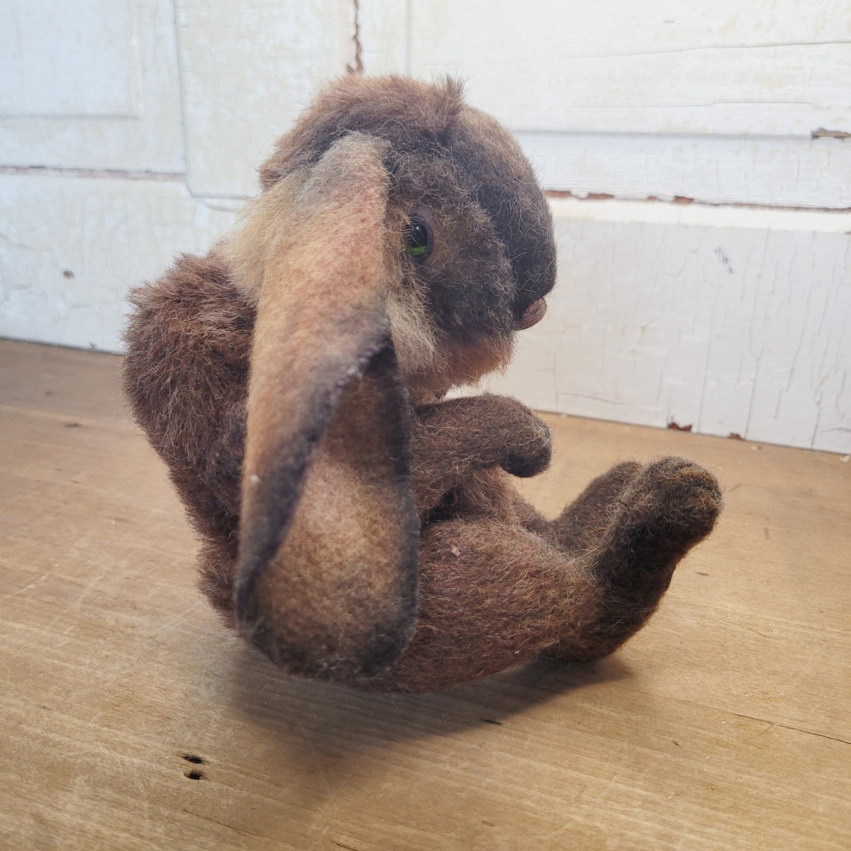 Mary Wimberley OOAK 9" Bumbo Bunny Jointed Artist Alpaca Wool Green Eyes 2004