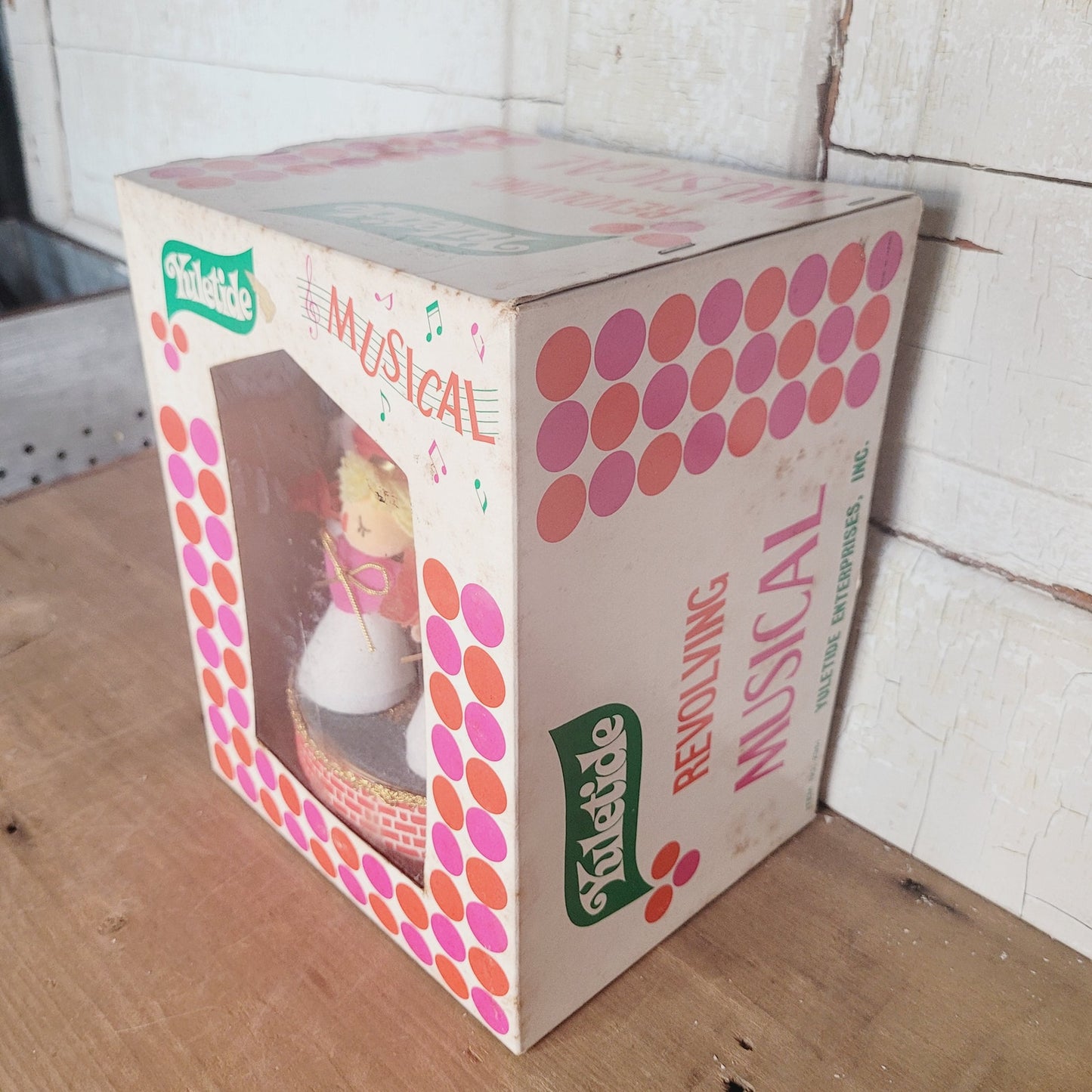 Vintage Yuletide Revolving Musical Christmas Toy Plays Jingle Bells Japan