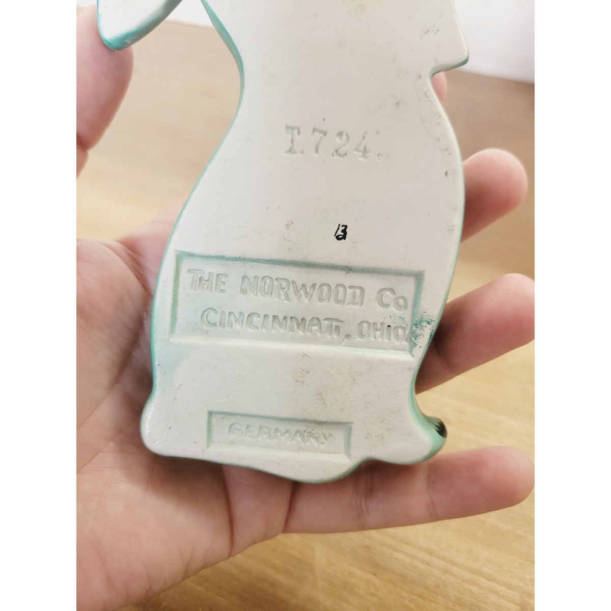 Vintage Norwood Co Ceramic Germany Rabbit Toothbrush Holder Wall Pocket