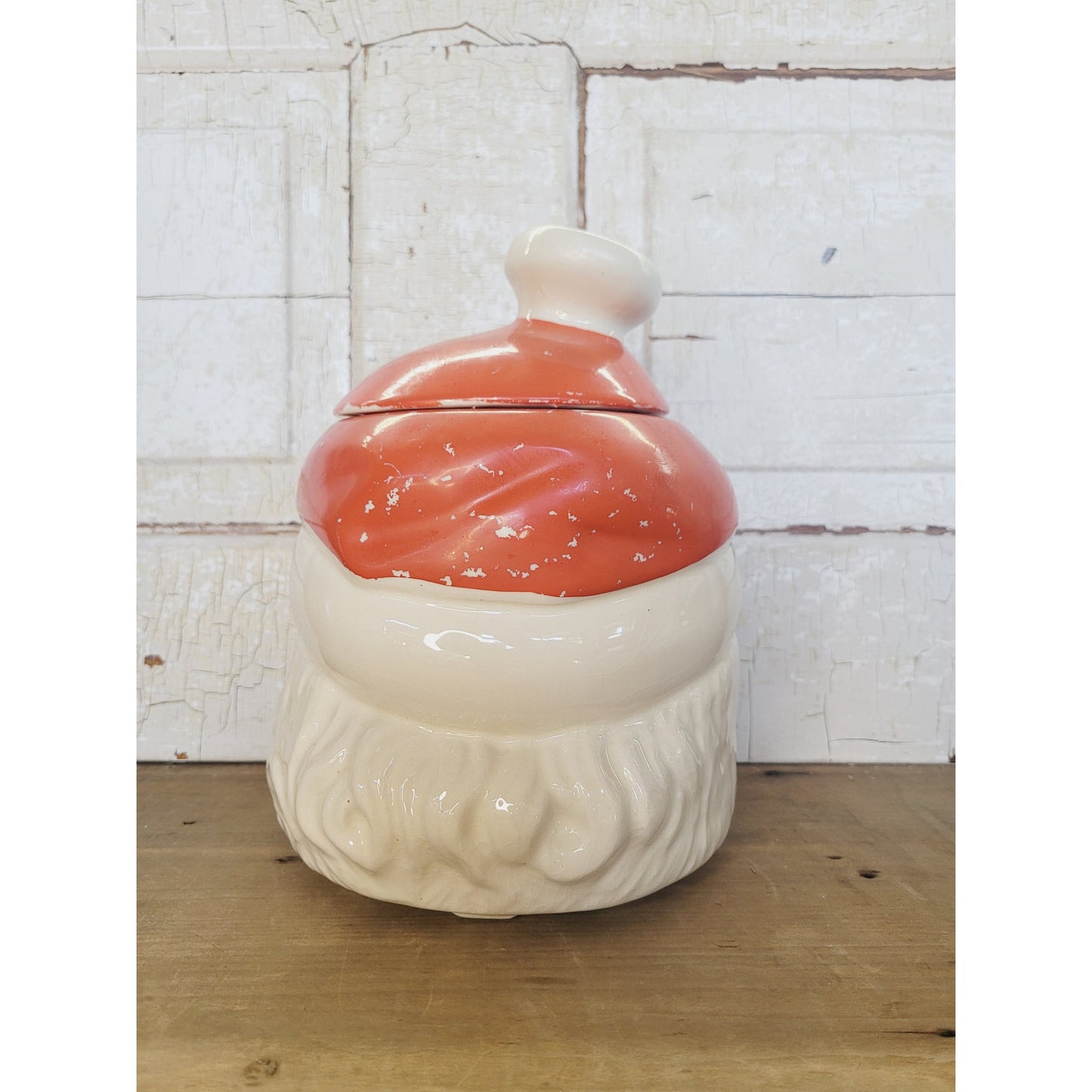 Vintage Santa Cookie Jar 1960s Hand Painted Santa Face Christmas Kitchen