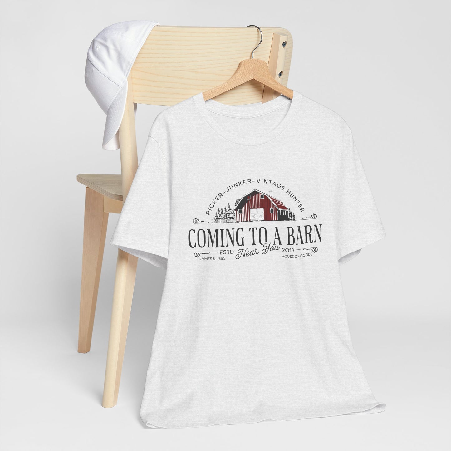 Coming to a Barn Near You, James and Jess' House of Goods Graphic Soft-Style T-Shirt