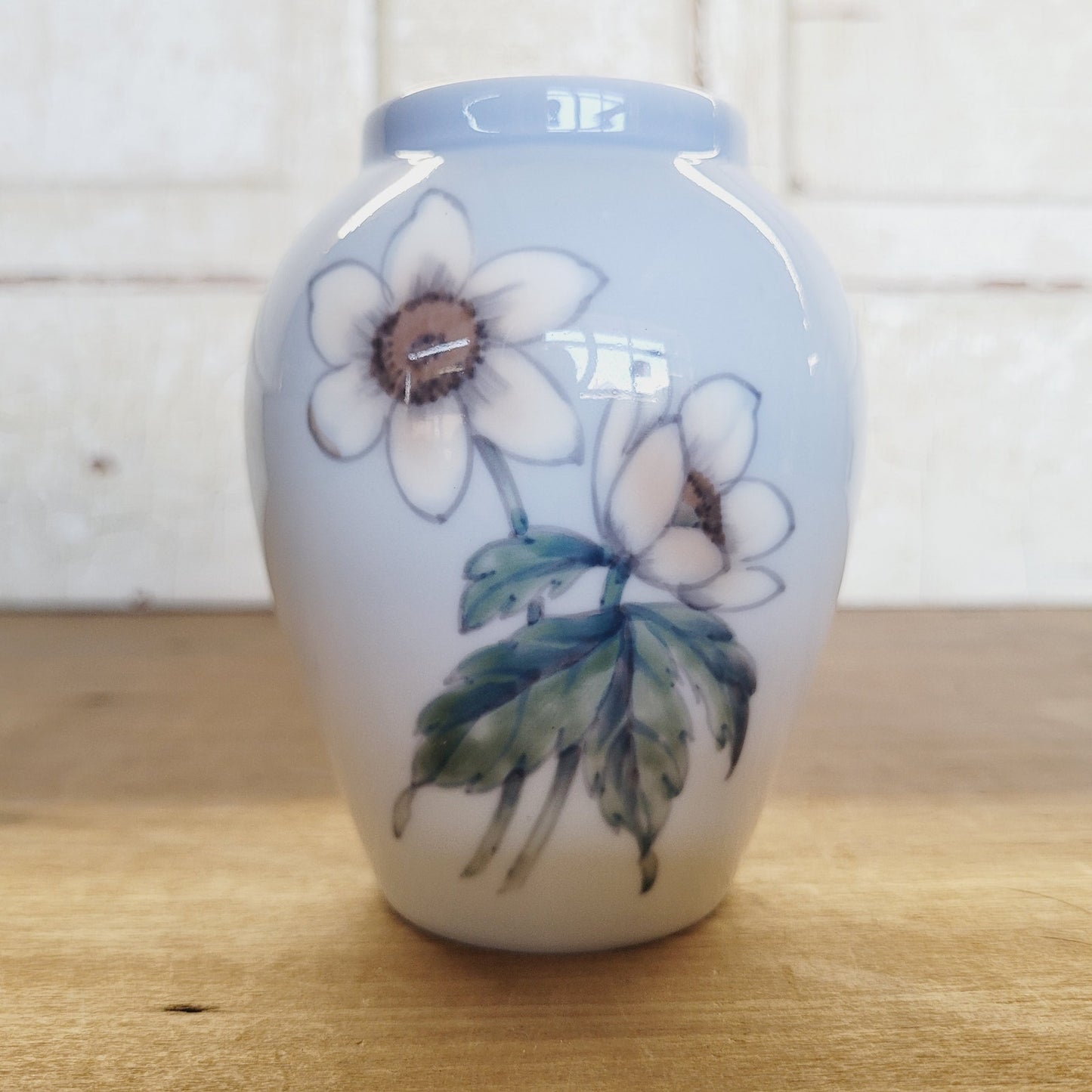 Lyngby Porcelæn Denmark Hand Painted Floral Vase 4” Danish Porcelain