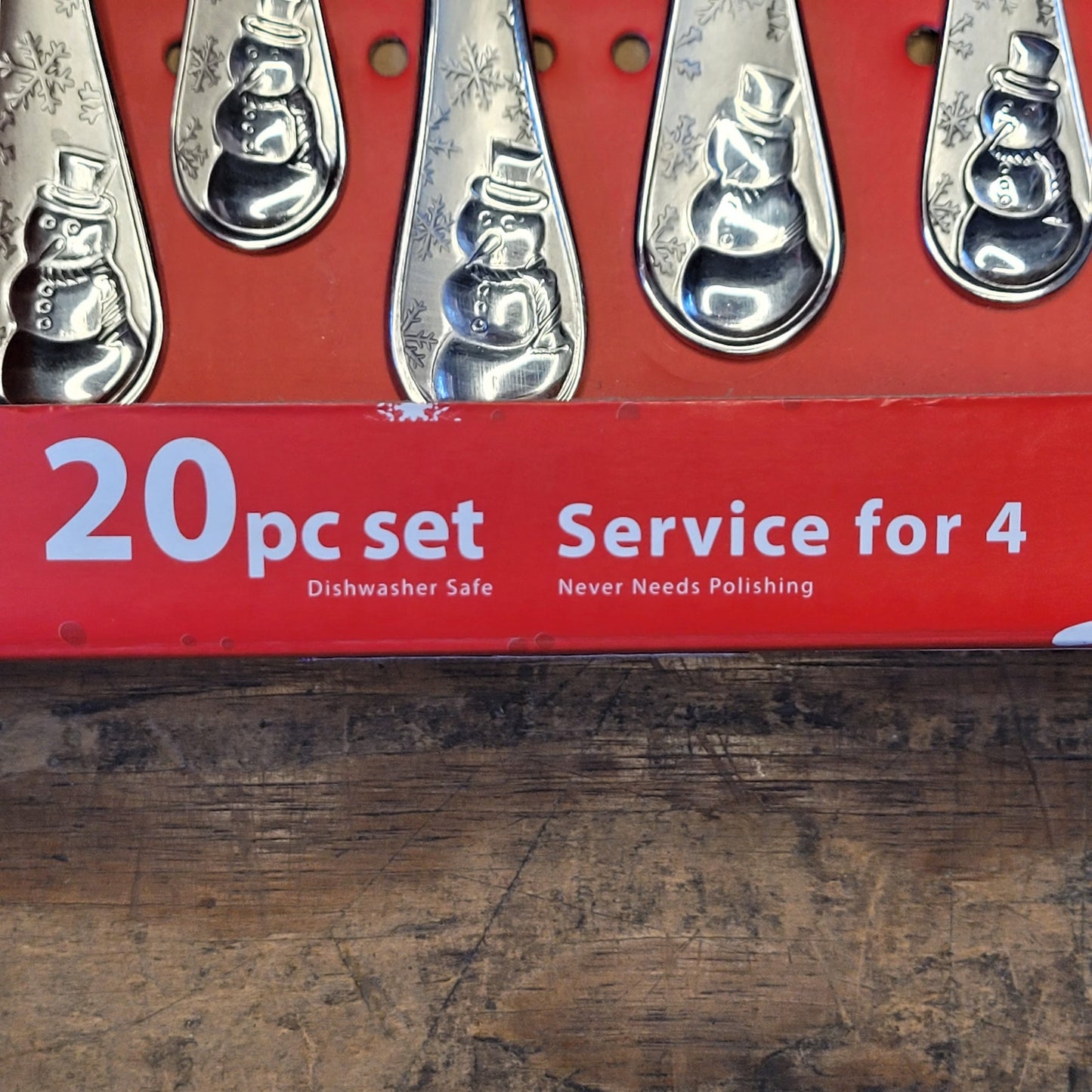 NEW Cambridge Silversmiths Snowman Frost 20pc Flatware Set Service for 4