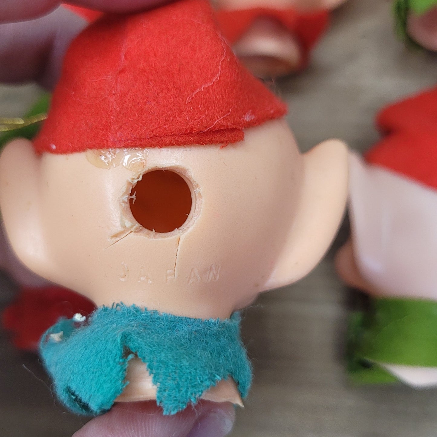 Set of 6 Vintage Elf Pixie Light Covers | Japan 1960s Knee Hugger Christmas