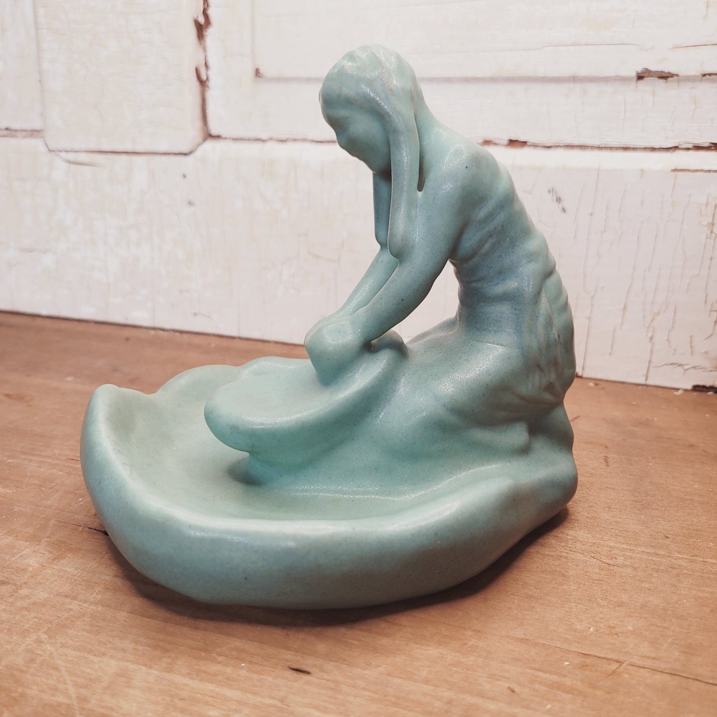 Van Briggle Pottery Indian Corn Maiden Figurine Blue/Turquoise Colorado Springs