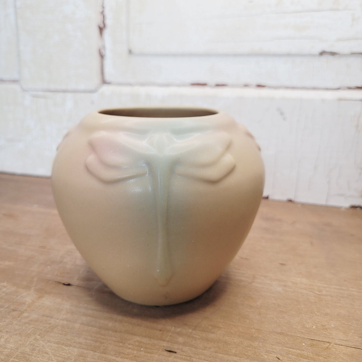 Van Briggle Pottery Dragonfly Vase Matte Glaze Colorado Springs 4.5 In