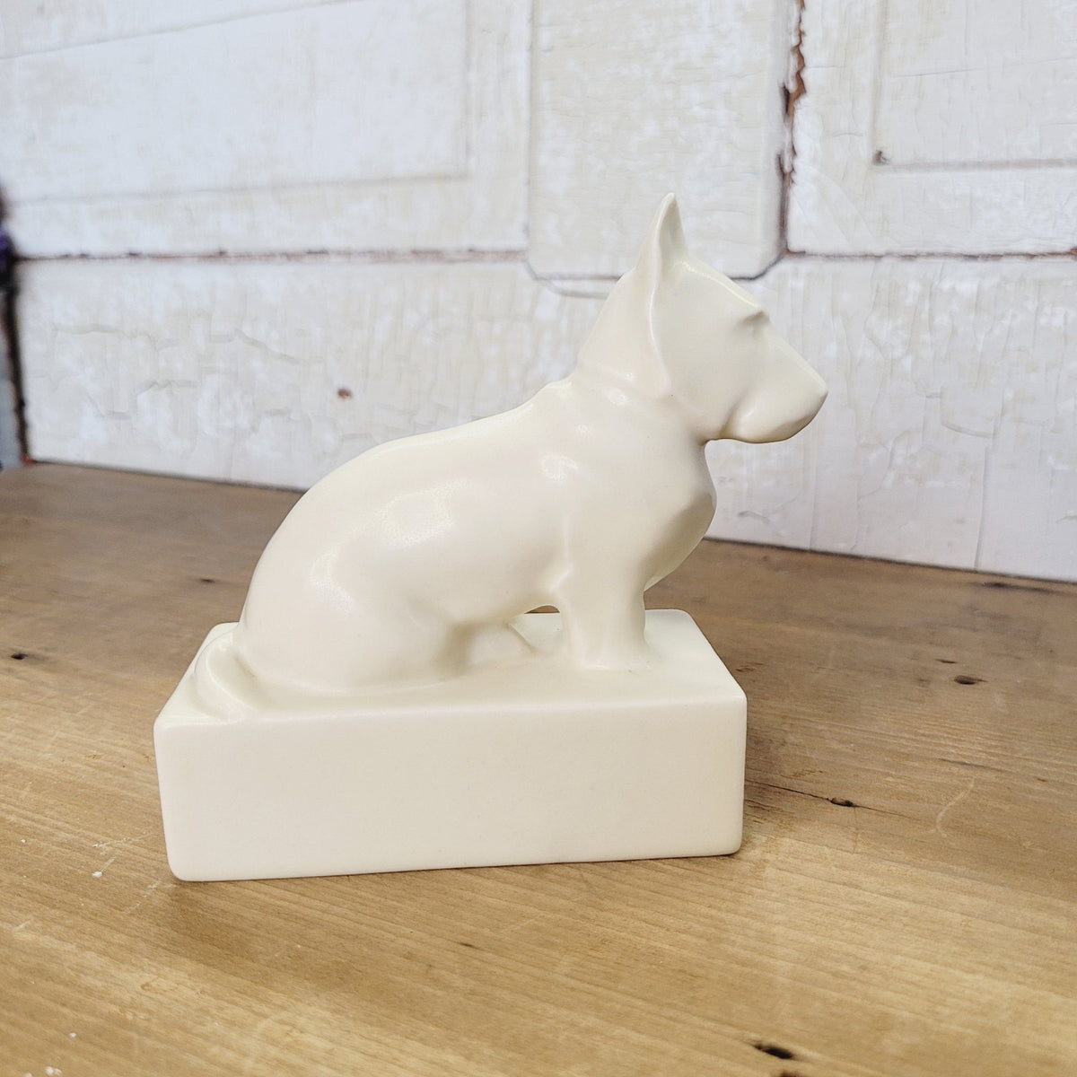 Rookwood 1937 Scottie Dog Bookend Paperweight #6449 Ivory Matte XXXVII Single