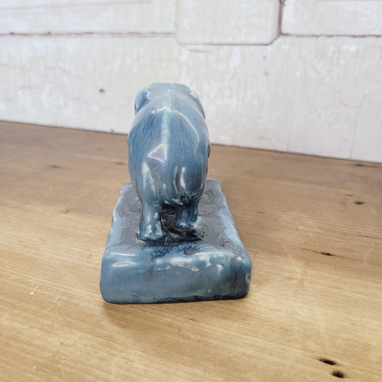 Rookwood 1930 Vintage Pottery Blue Elephant Ceramic Paperweight Figurine 2797