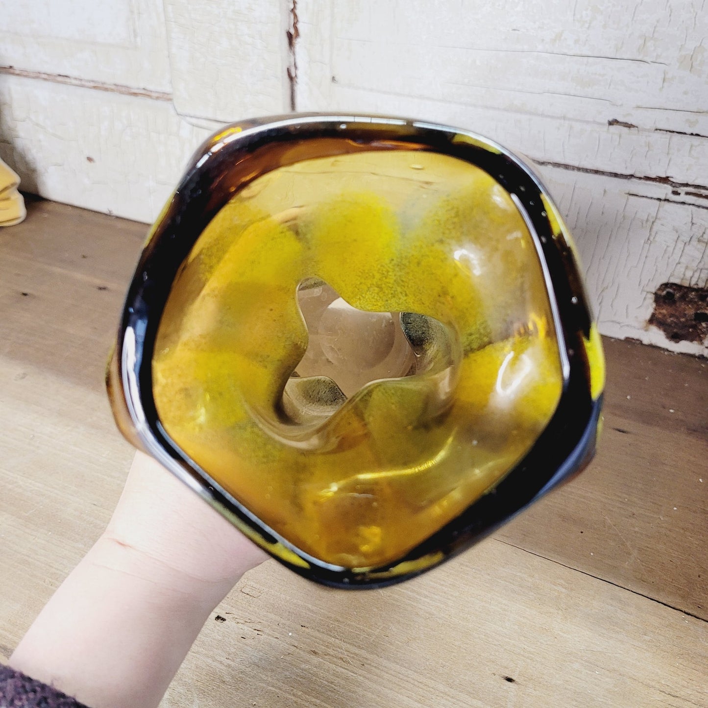 Vintage 1960s Dino Martens Murano Glass Pinched Vase – Aureliano Toso, Italy