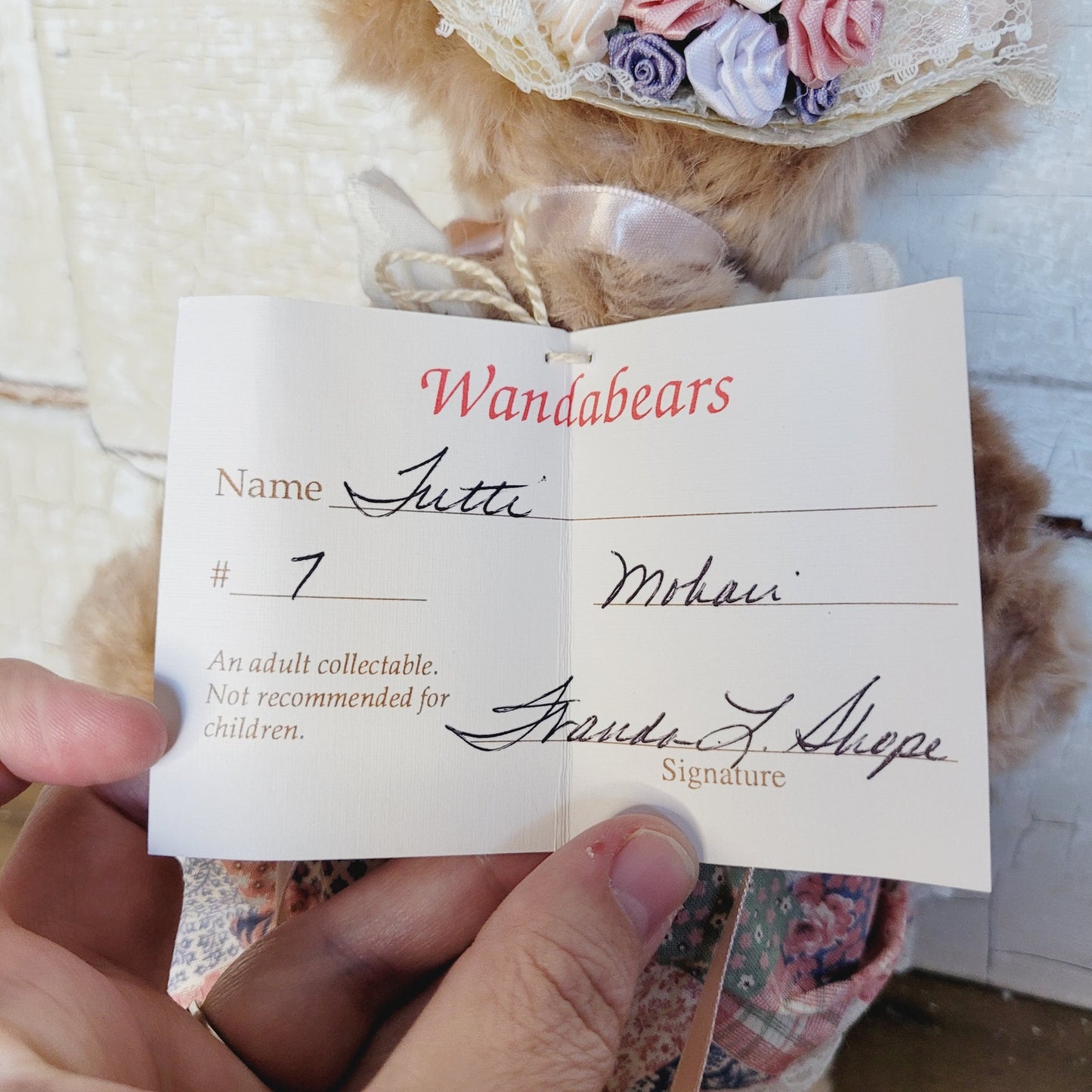 Wandabears "Tutti" #7 - Mohair Bear with Signed Tag - 10"