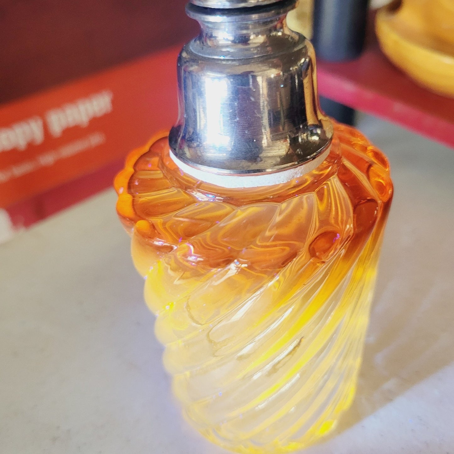 Baccarat Rose Tiente Bambous Swirl Atomizer & perfume bottle~Made in France~1875