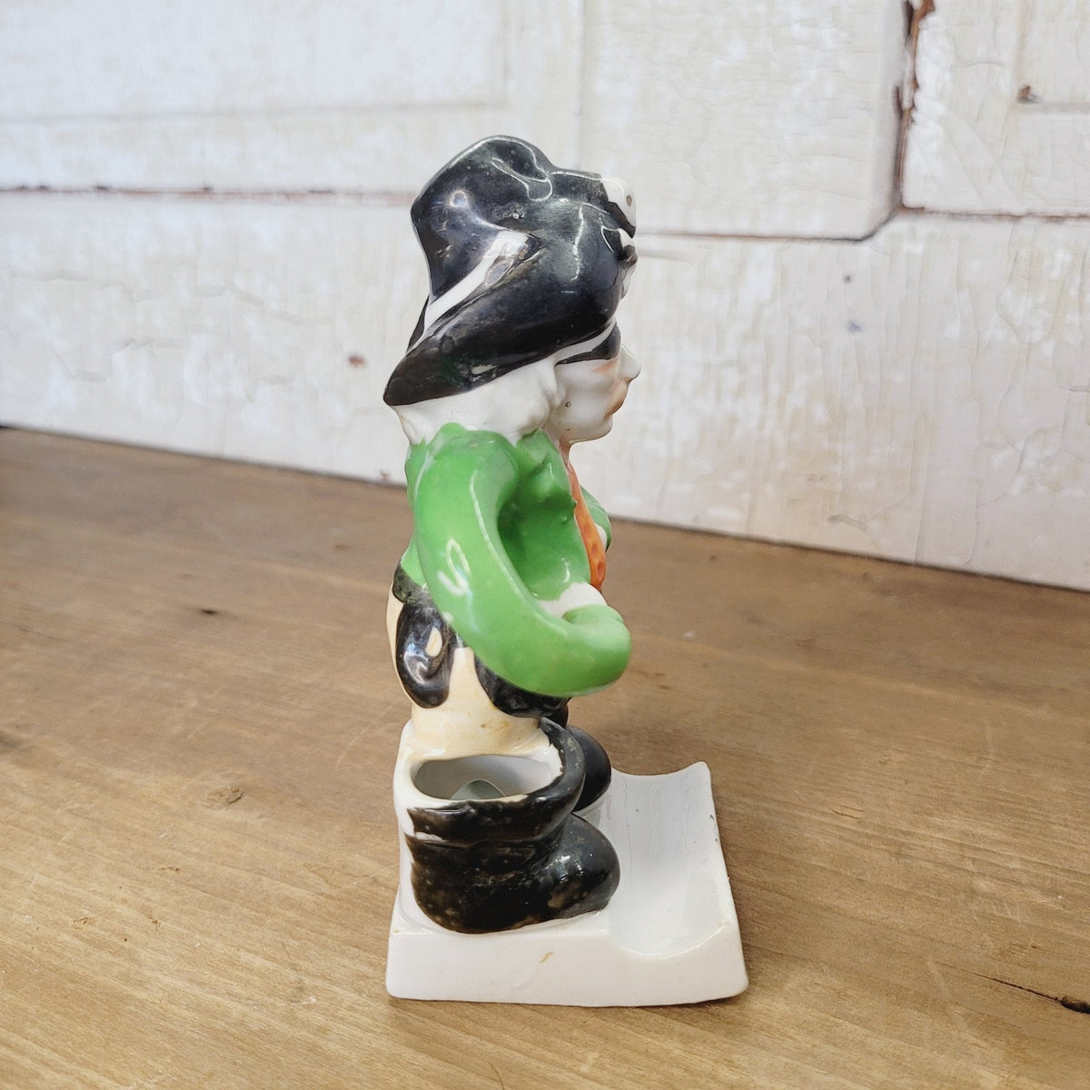 Vintage Japan Pirate Figural Toothbrush Holder Luster Ceramic 1940s 5in