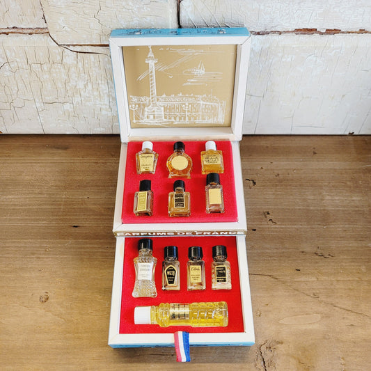 VINTAGE Charles V Parfumeur Mini Bottles Parfums de France Box Set of 11 Perfume