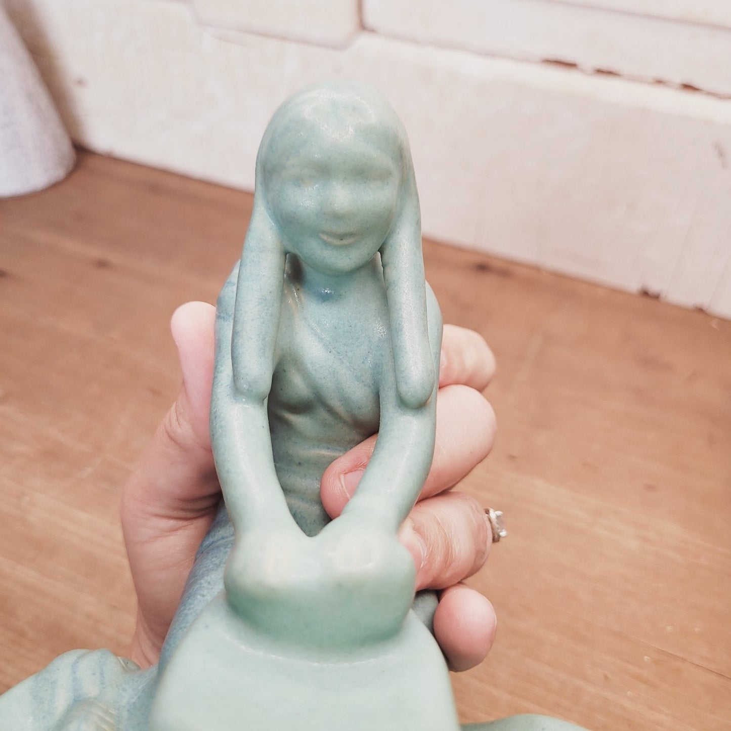 Van Briggle Pottery Indian Corn Maiden Figurine Blue/Turquoise Colorado Springs