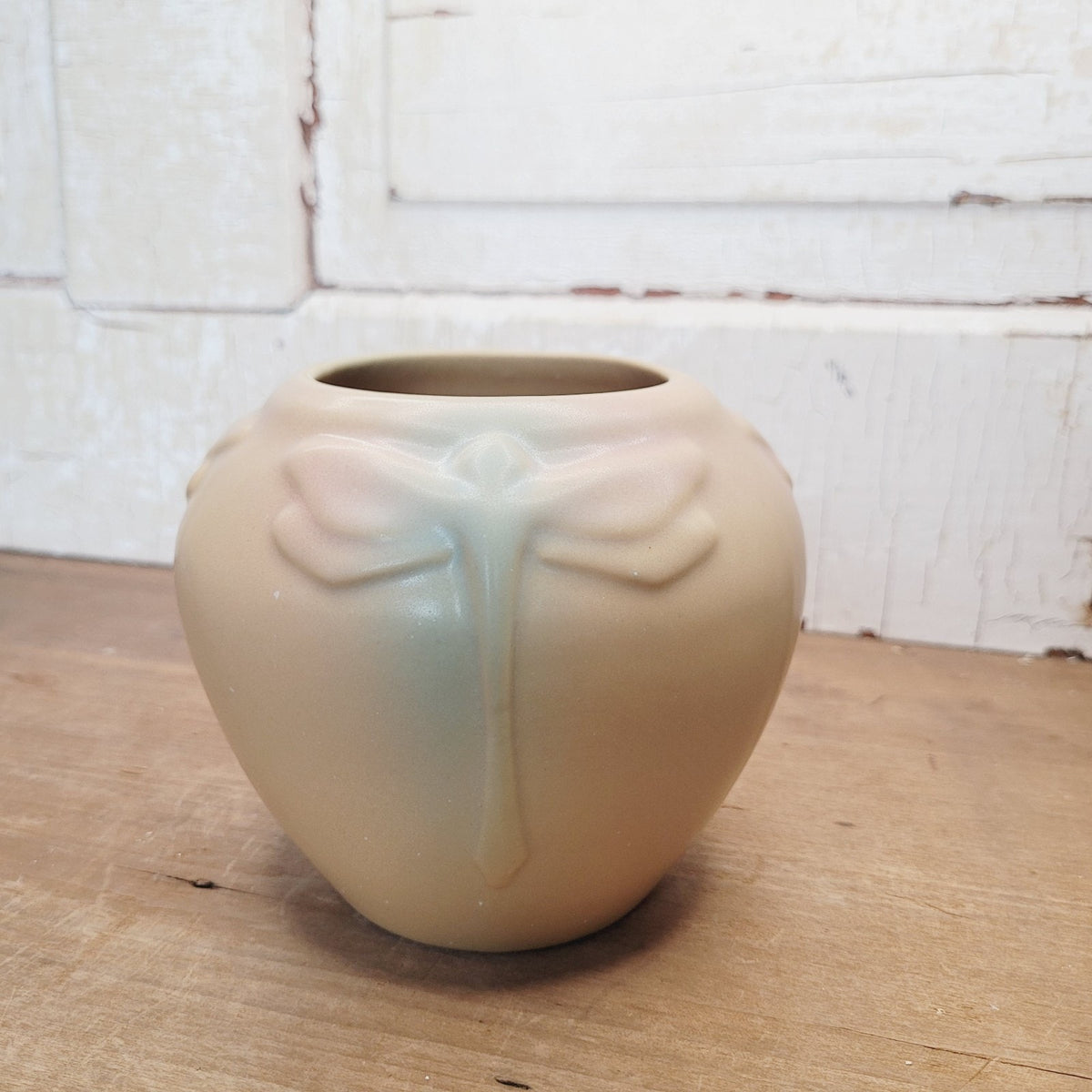 Van Briggle Pottery Dragonfly Vase Matte Glaze Colorado Springs 4.5 In