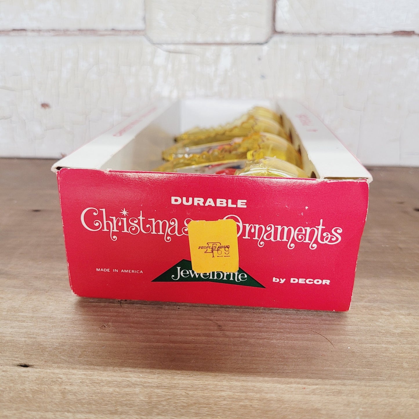 Vintage Jewel Brite Nativity Diorama Christmas Ornaments Set of 4 with Box