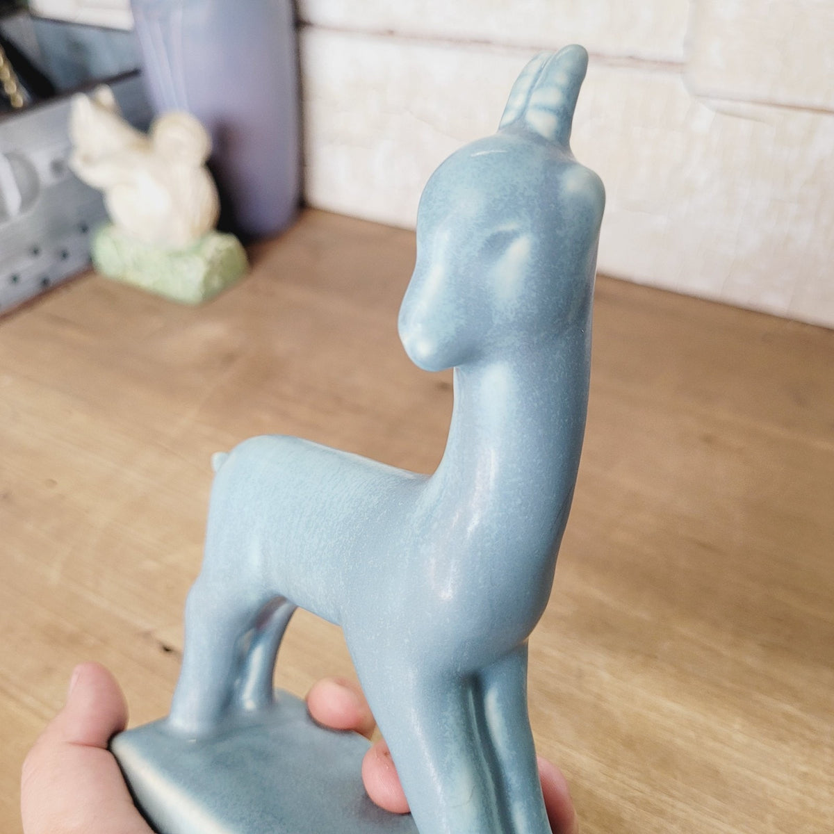 Rookwood Pottery 1945 Matte Blue Goat Figurine #6170 Louise Abel No Chips