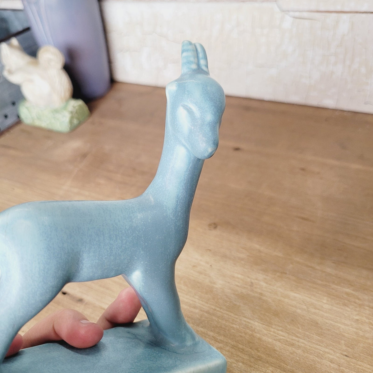 Rookwood Pottery 1945 Matte Blue Goat Figurine #6170 Louise Abel No Chips