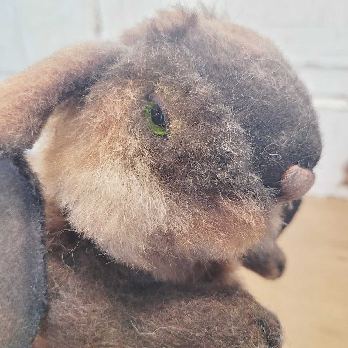 Mary Wimberley OOAK 9" Bumbo Bunny Jointed Artist Alpaca Wool Green Eyes 2004