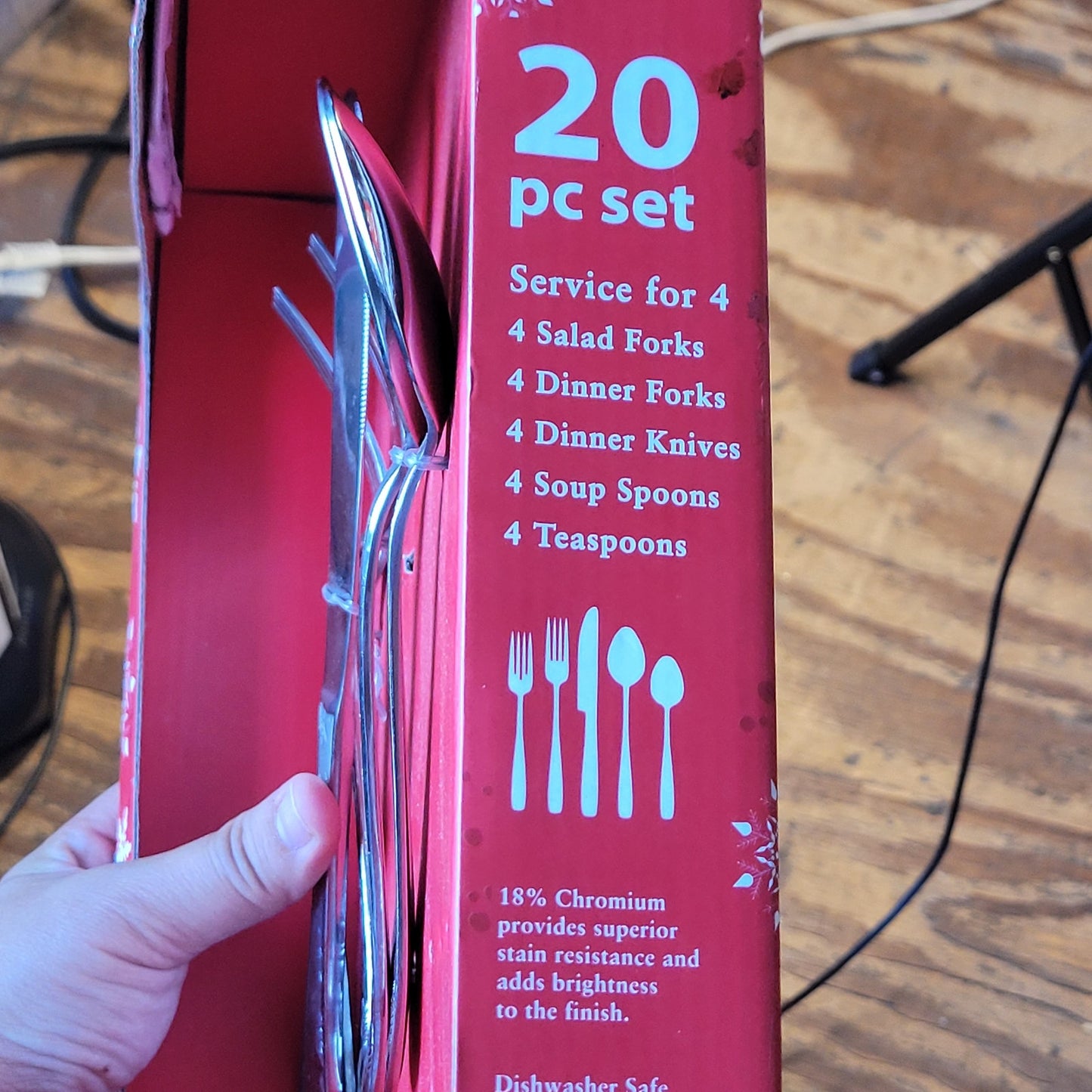 NEW Cambridge Silversmiths Snowman Frost 20pc Flatware Set Service for 4