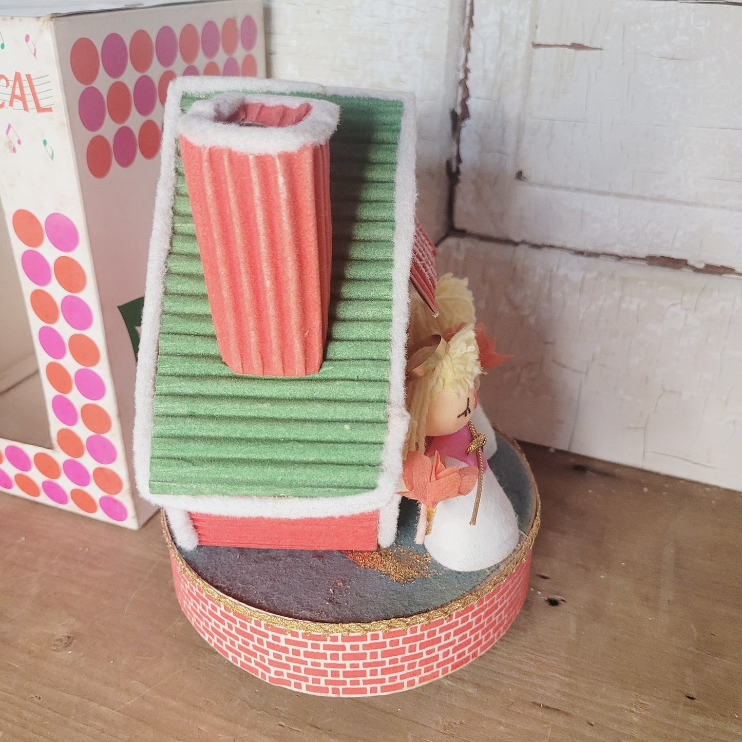 Vintage Yuletide Revolving Musical Christmas Toy Plays Jingle Bells Japan