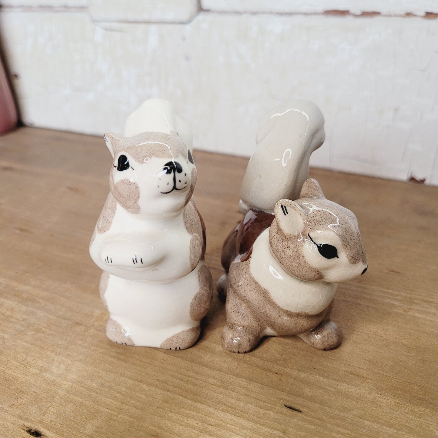 Kay Finch California Squirrel Figurines Pair Vintage Glazed Ceramic