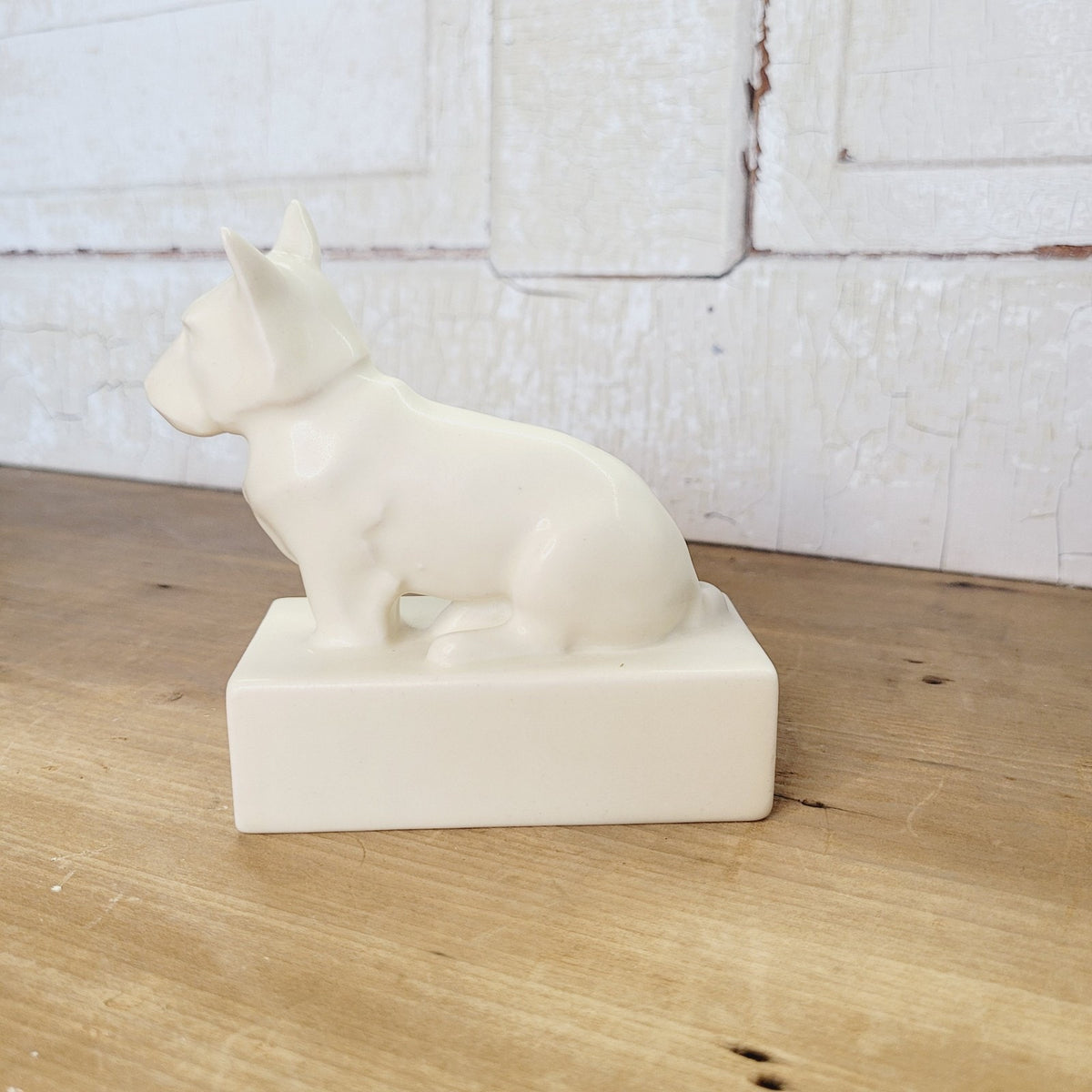 Rookwood 1937 Scottie Dog Bookend Paperweight #6449 Ivory Matte XXXVII Single